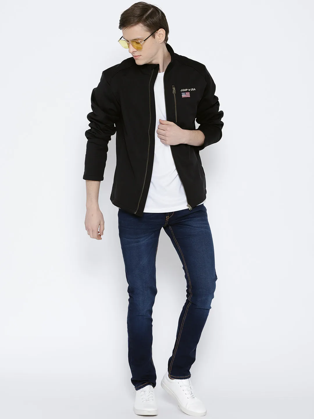 Men Black Solid Jacket