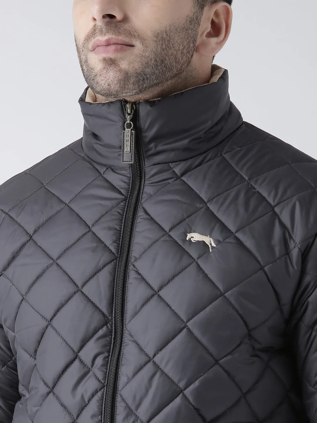 Men Solid Casual Padded Jacket