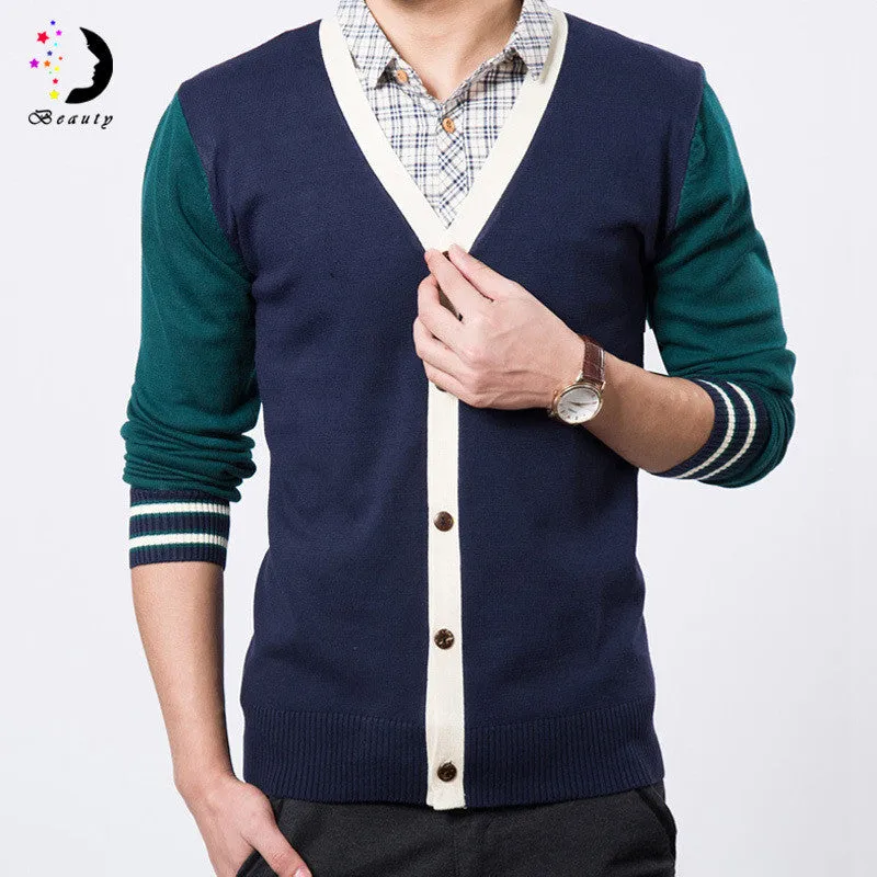 Men Sweaters s Men's V-Neck Cashmere Cardigans Man Slim Fit M-XXL SM6