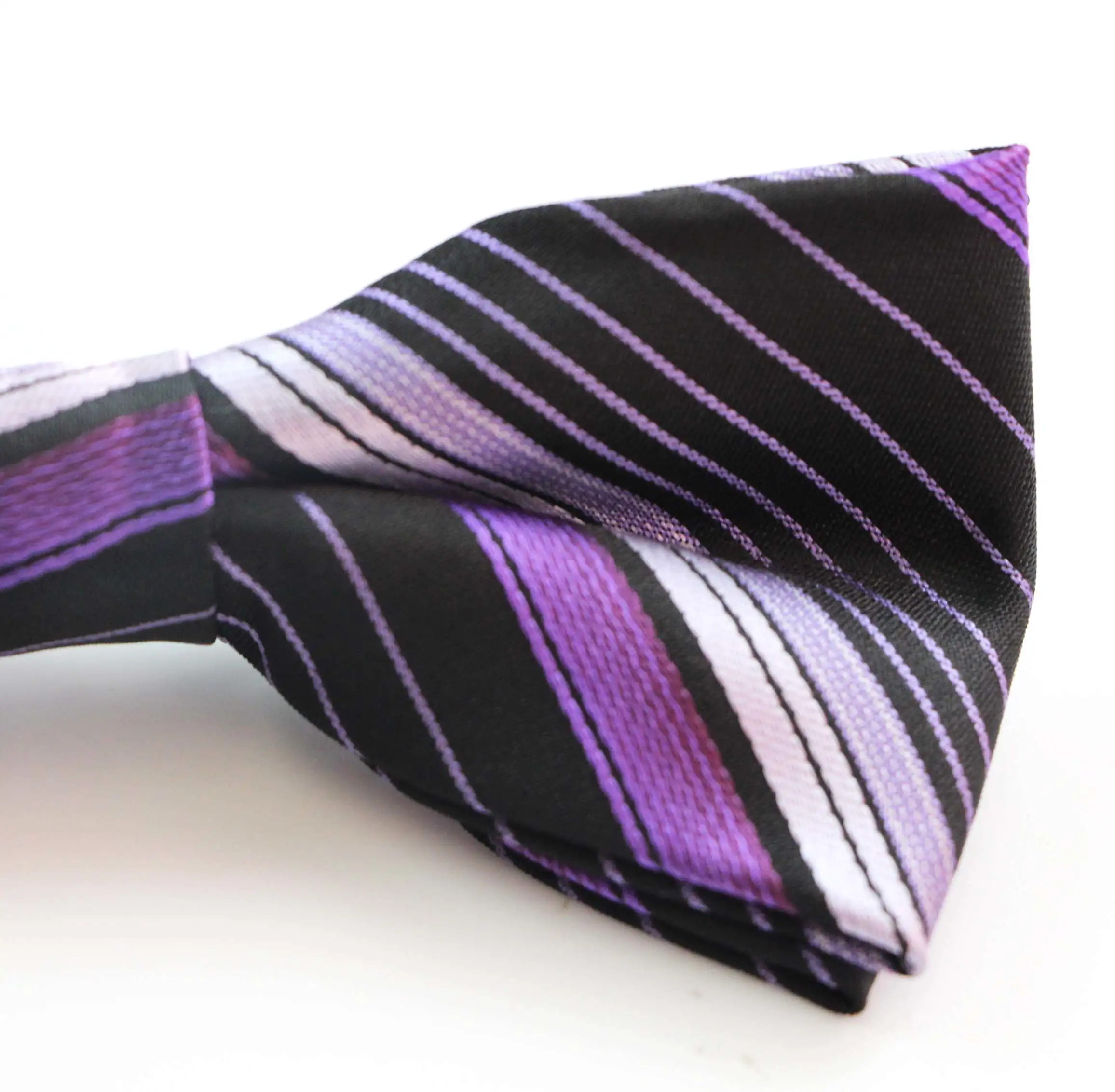 Mens Black & Purple Patterned Bow Tie