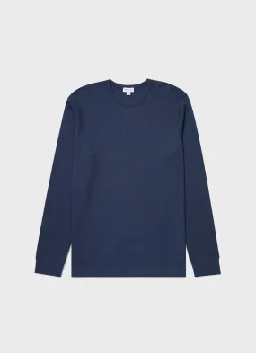 Men's Long Sleeve Waffle T-shirt in Slate Blue