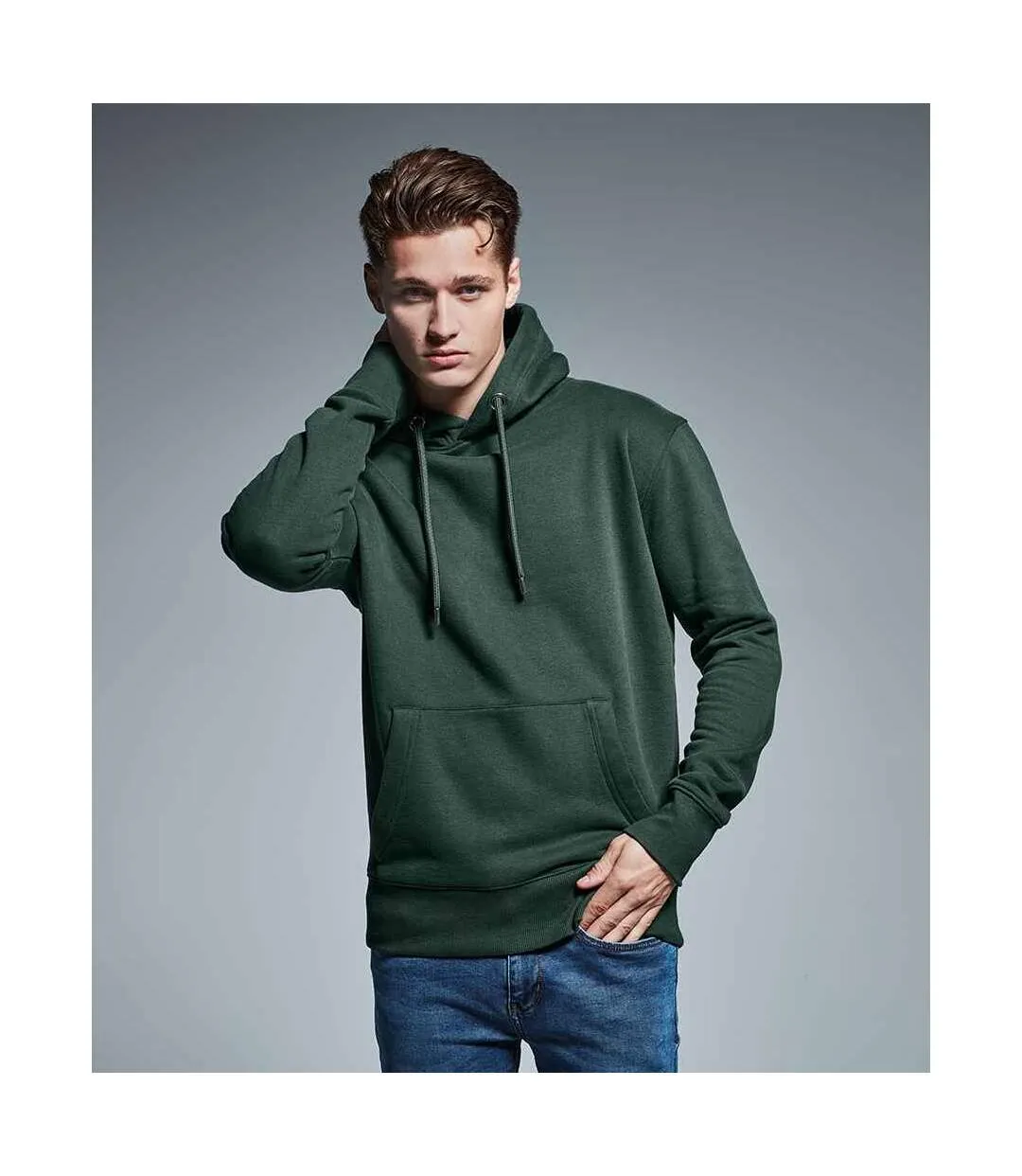 Mens organic hoodie forest green Anthem