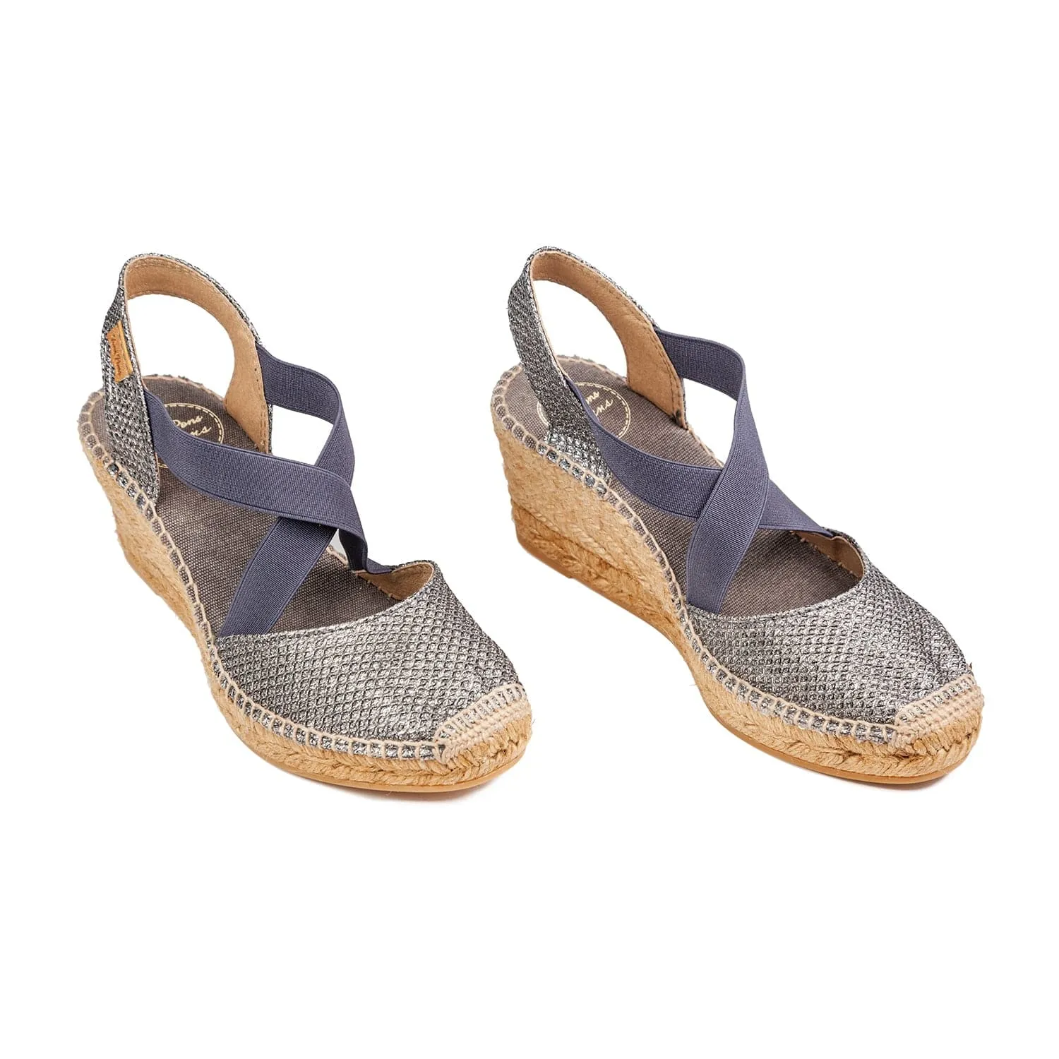 Metallic Cotton Blend Wedge Espadrille for Women - Saba-S