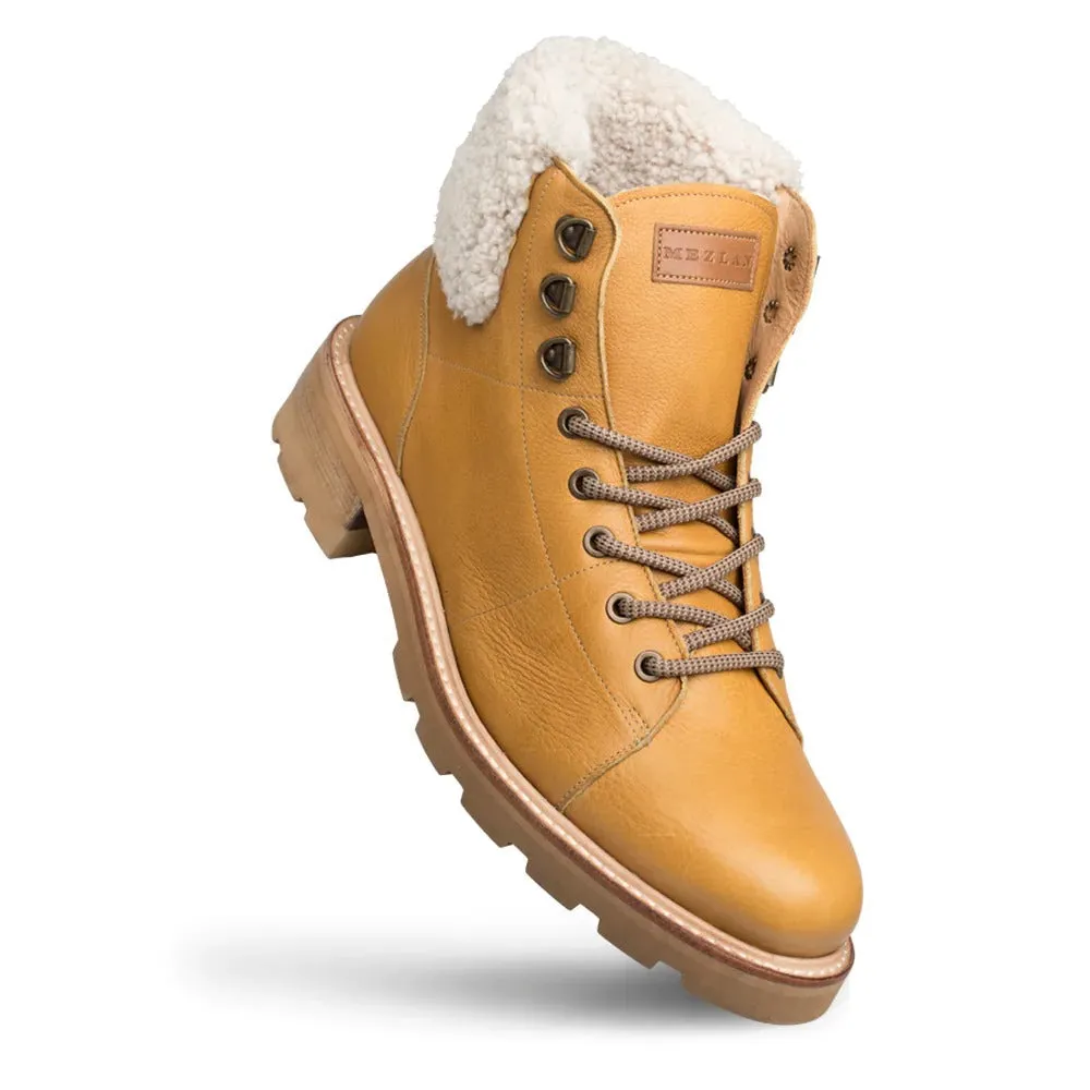 Mezlan R20412 Men's Shoes Mustard Calf-Skin Leather Shearling Alpine Boots (MZ3549)