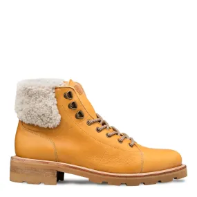 Mezlan R20412 Men's Shoes Mustard Calf-Skin Leather Shearling Alpine Boots (MZ3549)