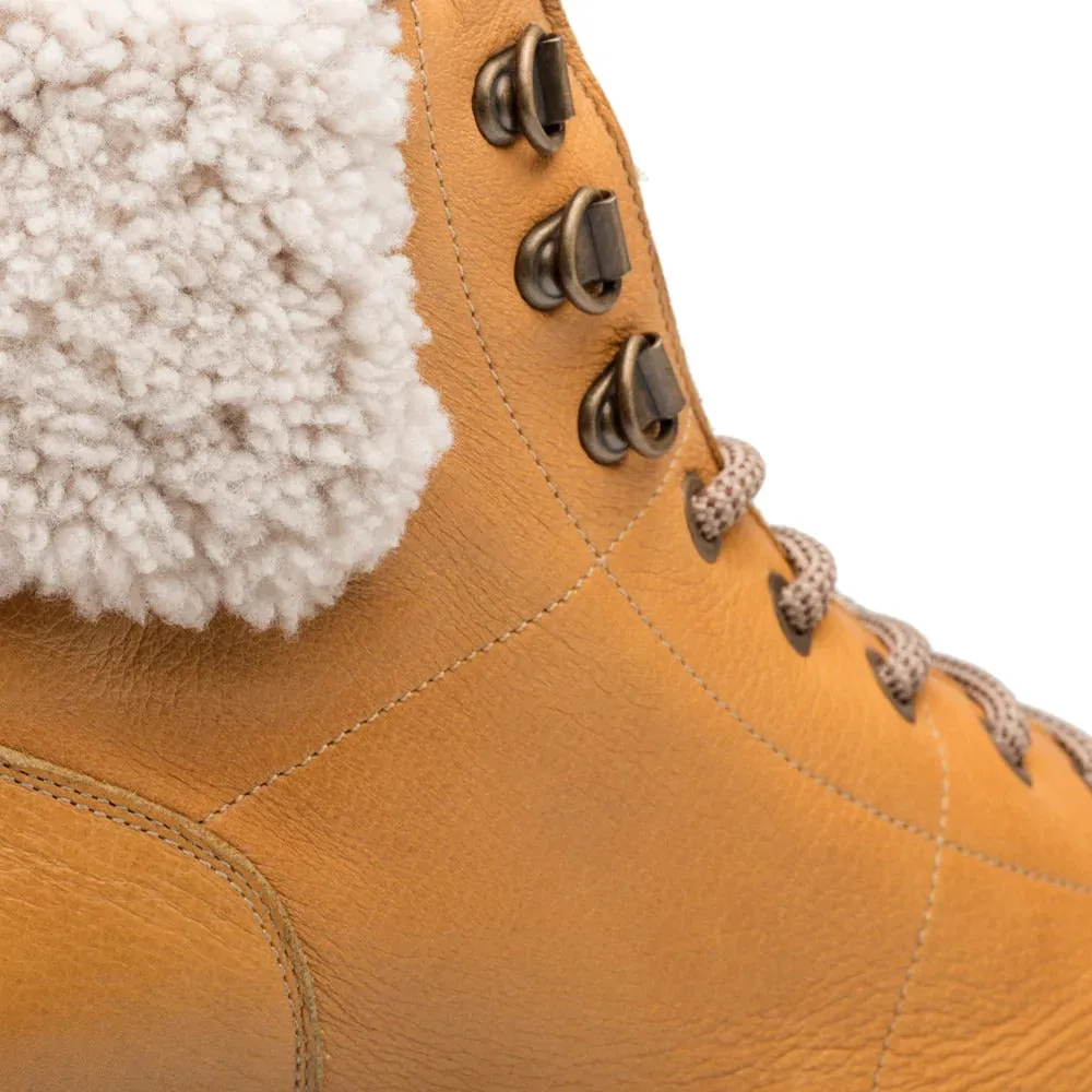 Mezlan R20412 Men's Shoes Mustard Calf-Skin Leather Shearling Alpine Boots (MZ3549)