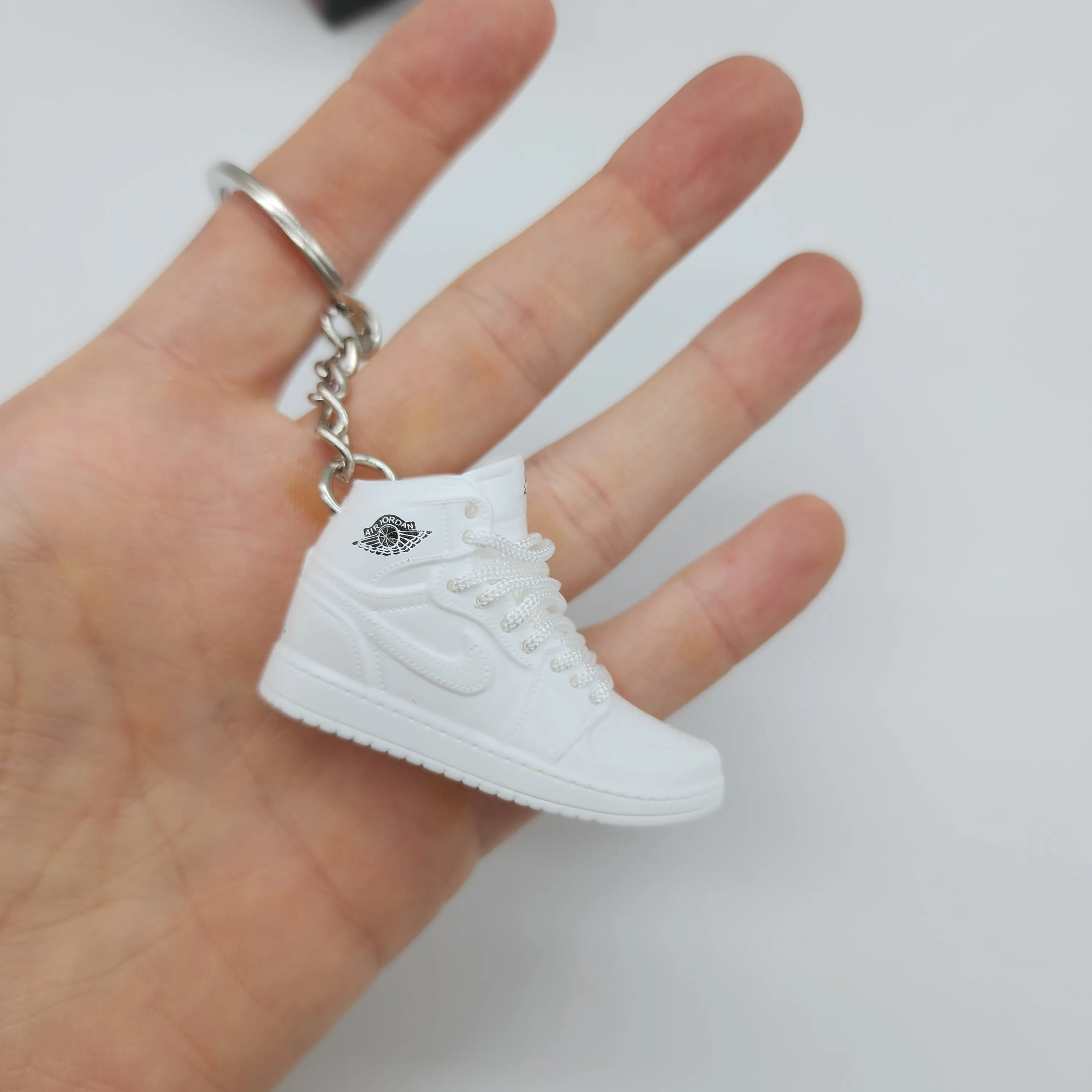 Mini Sneaker Keyring- AJ1 (White)