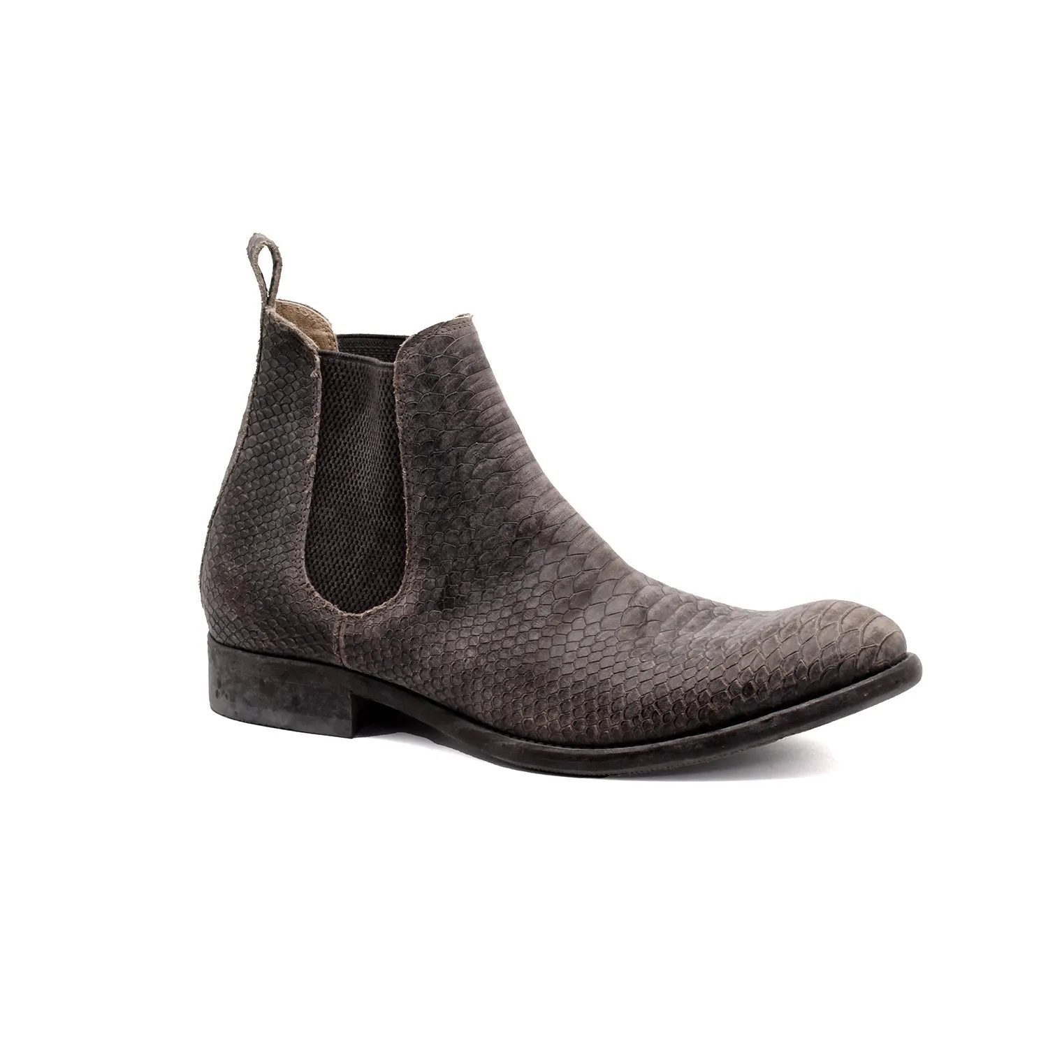 Mister Sagra Men's Shoes Snake-Print Leather Chelsea Boots (MIS1161)