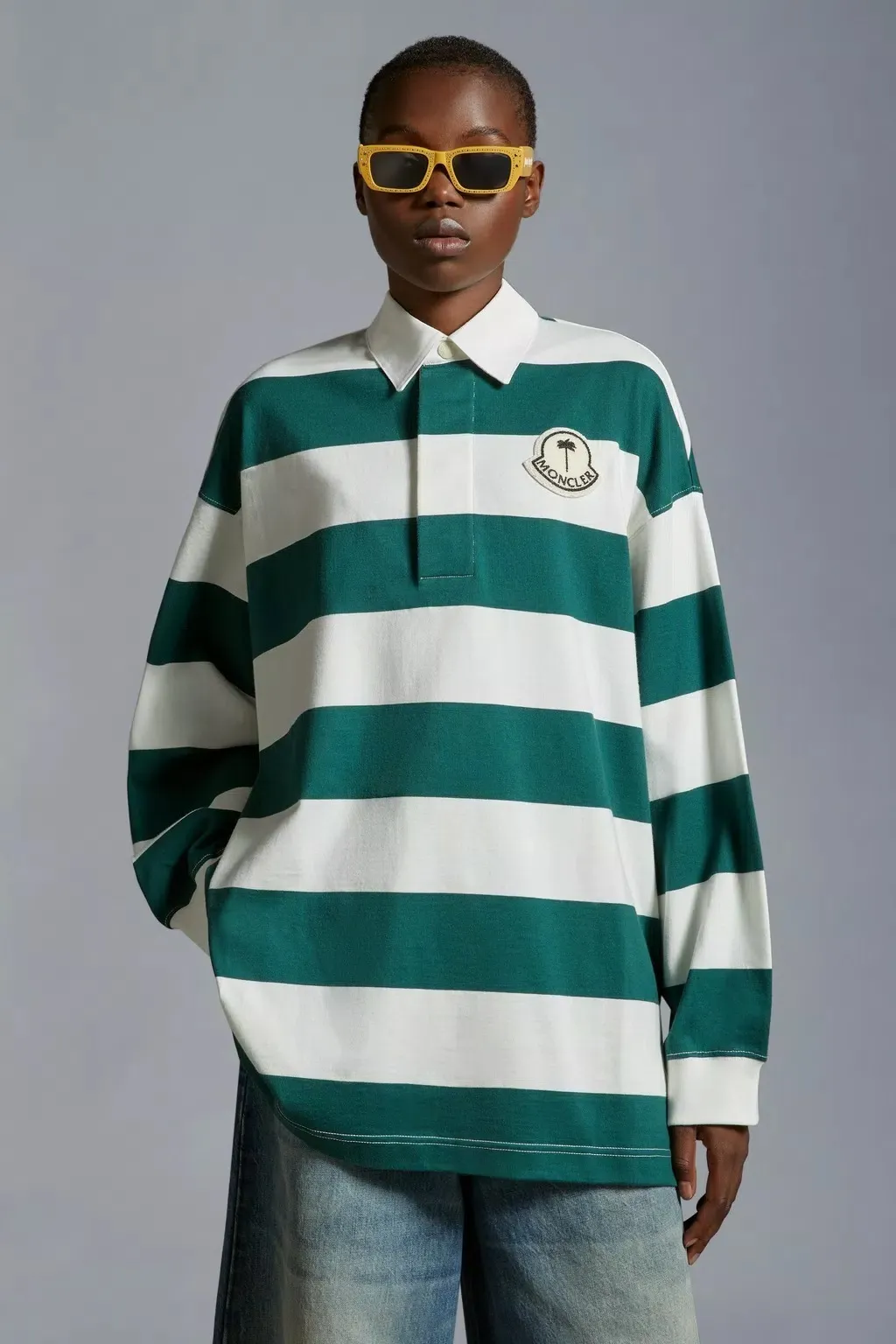 MONCLER  |Striped Long Sleeve Polo Shirt