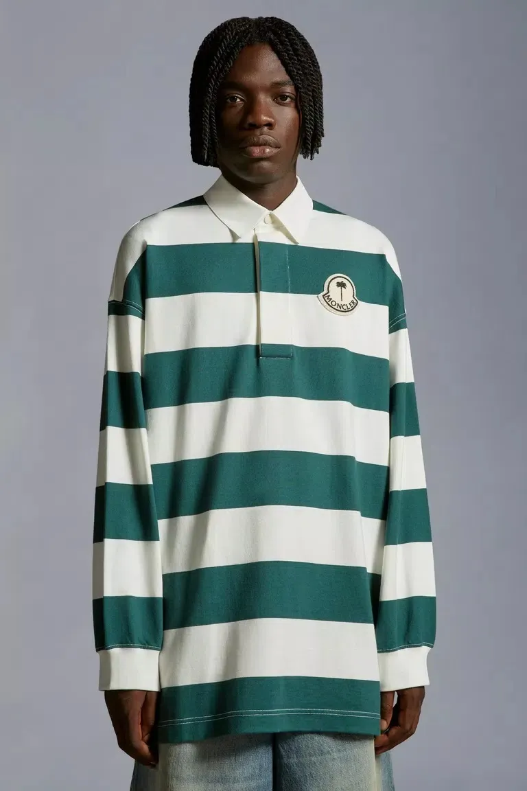 MONCLER  |Striped Long Sleeve Polo Shirt