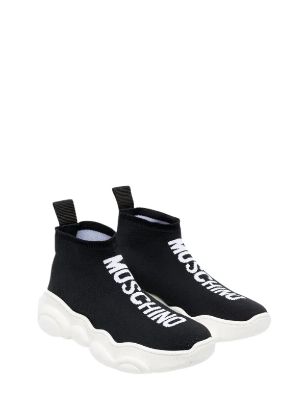 Moschino Sneaker Sock Design Black