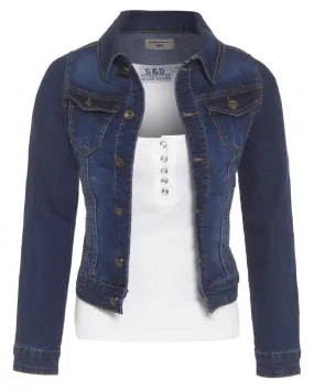 NEW DENIM JACKET Womens Jean Waist Jackets LADIES Waistcoat Size 8 10 12 14 16