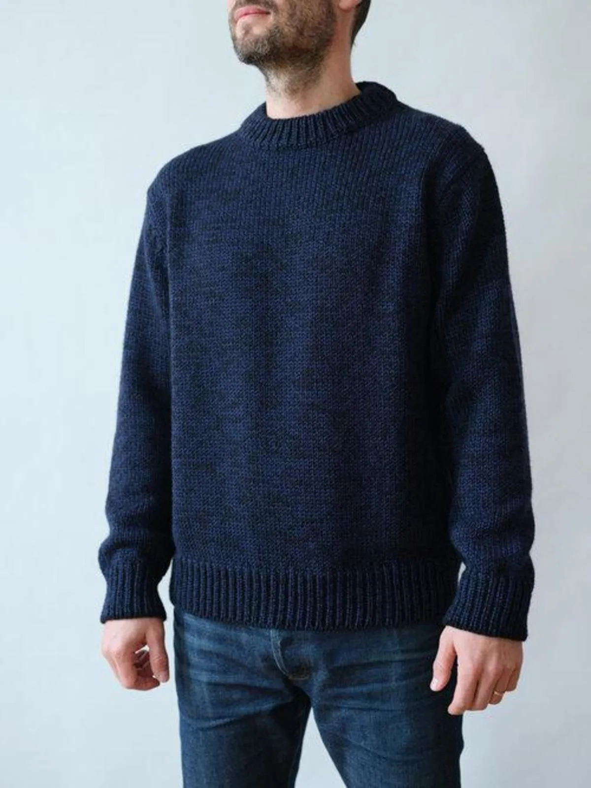 NICK SWEATER - NAVY TWEED 