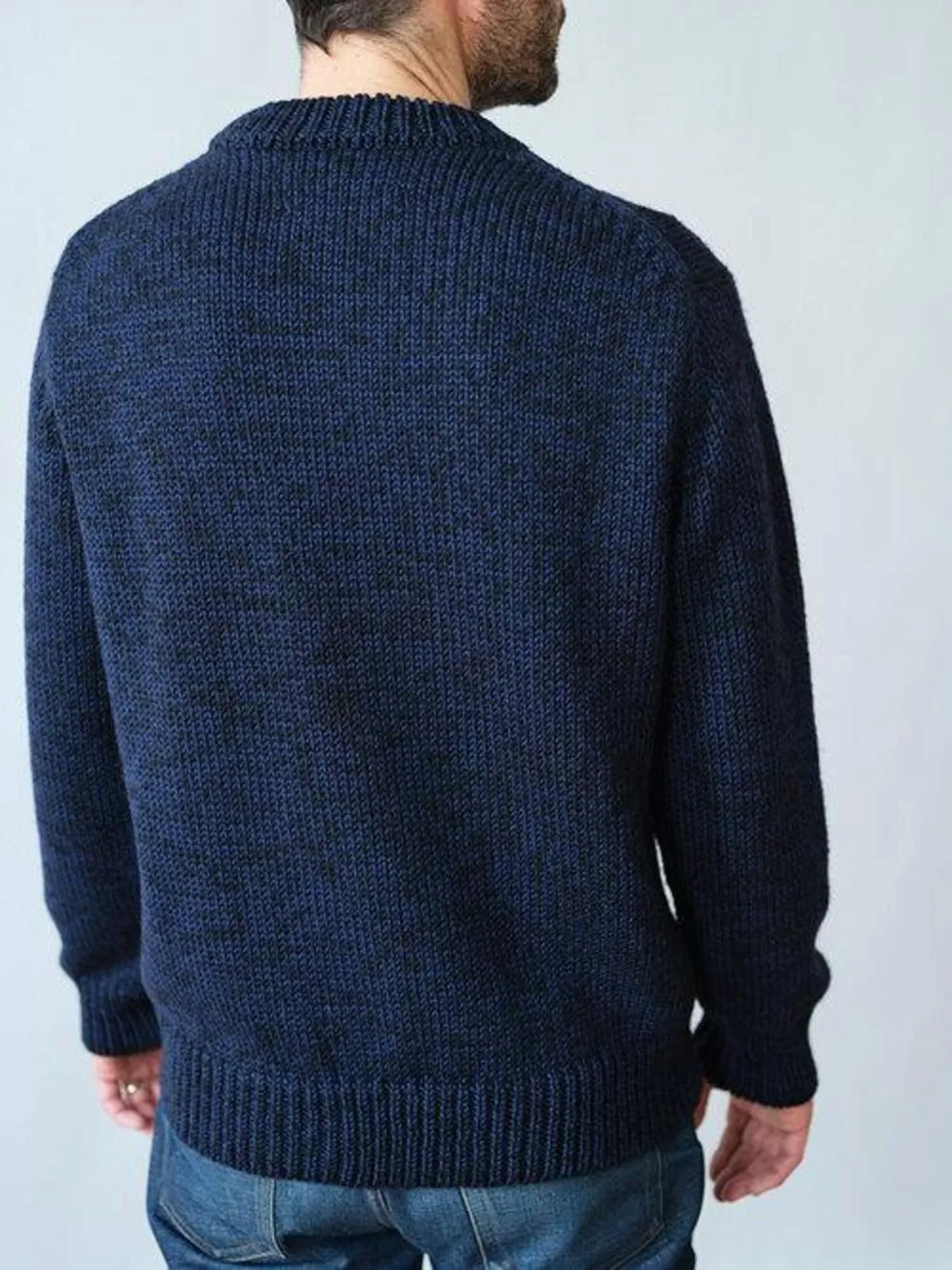 NICK SWEATER - NAVY TWEED 