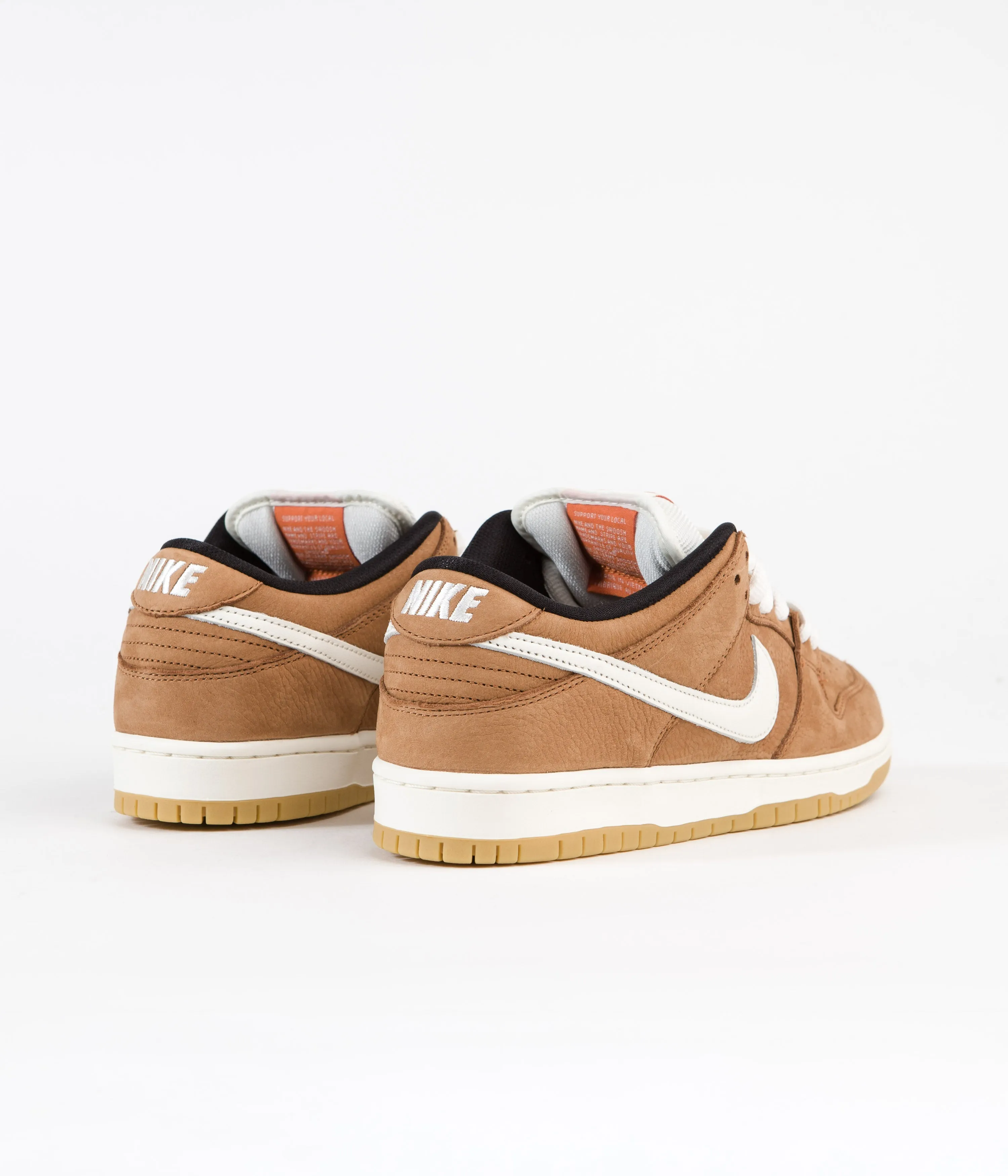 Nike SB Dunk Low Pro Orange Label Shoes - Dark Russet / Sail - Dark Russet - Black