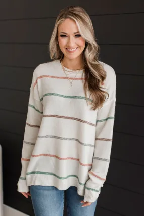 Nobody But Us Striped Sweater- Ivory