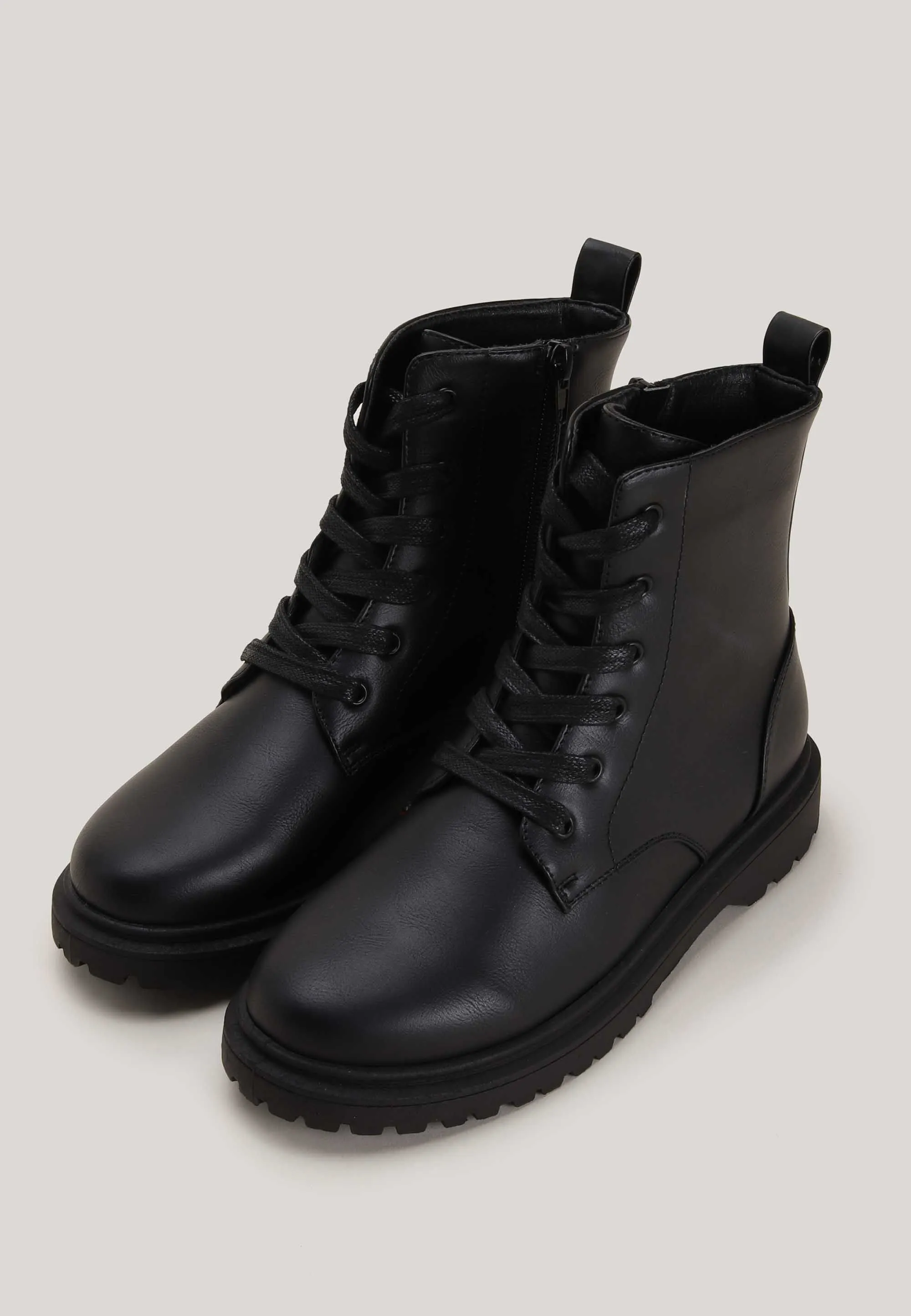 Older Girls Black Lace Up Boots