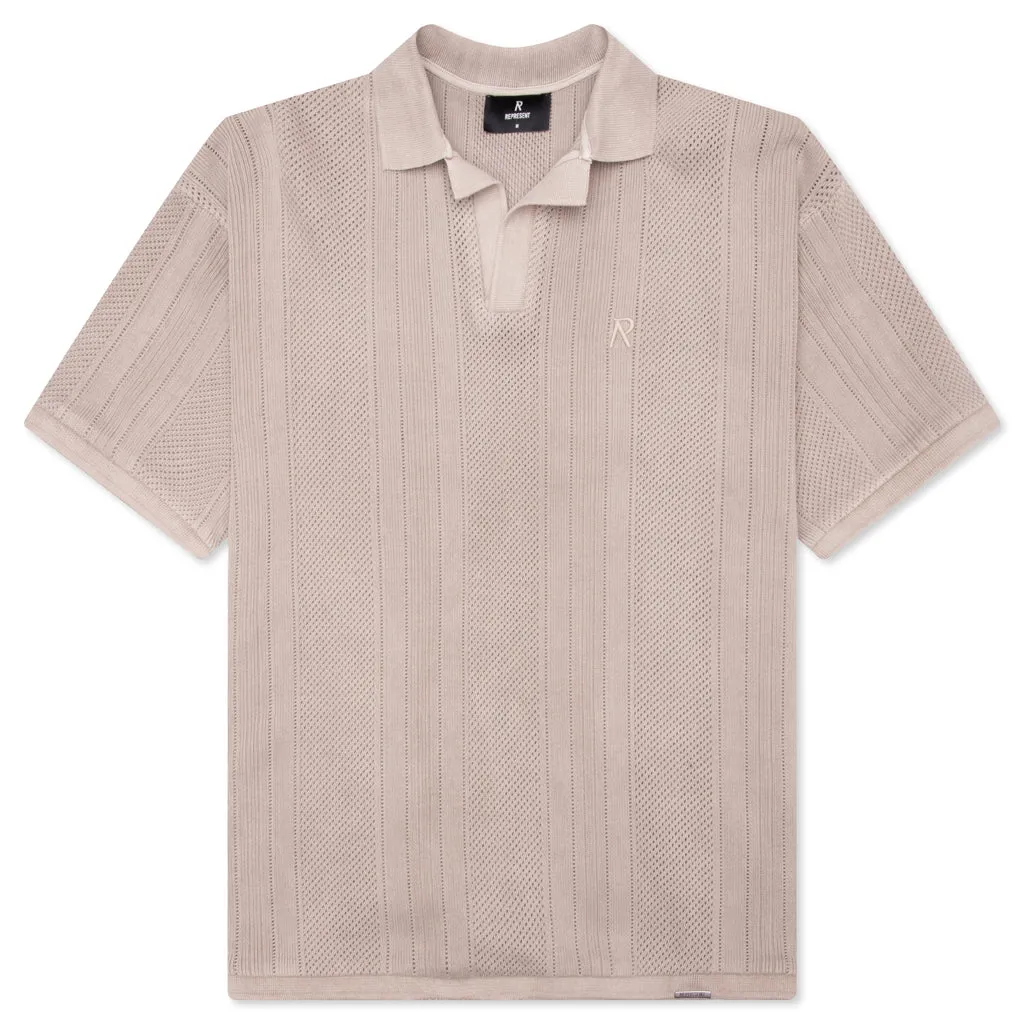 Open Stitch Polo - Cashmere