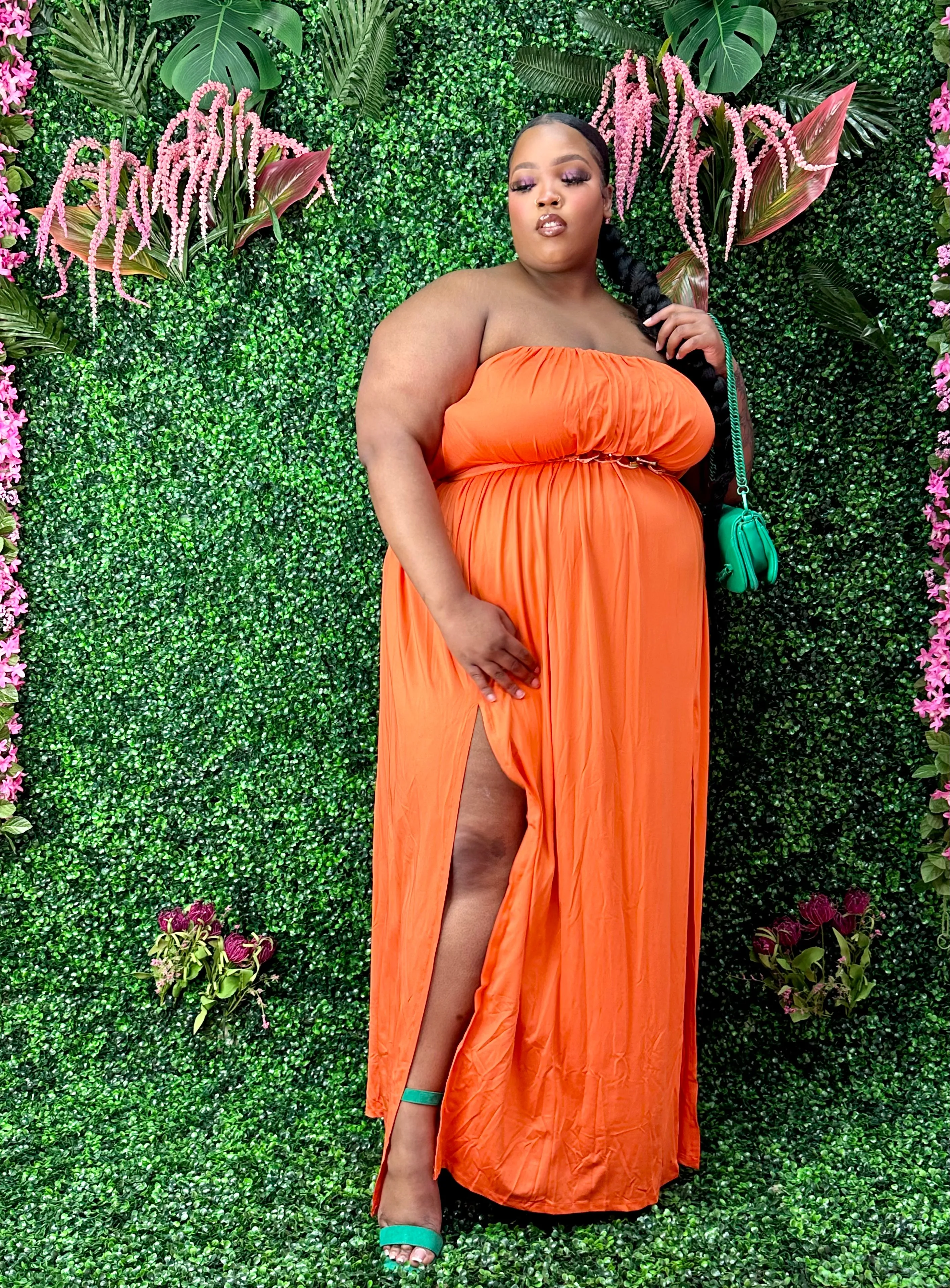 Orange + Size Maxi Dress