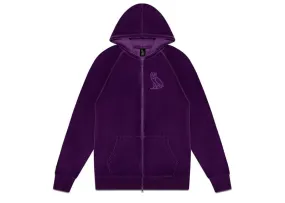 OVO Velour Zip Hoodie Purple