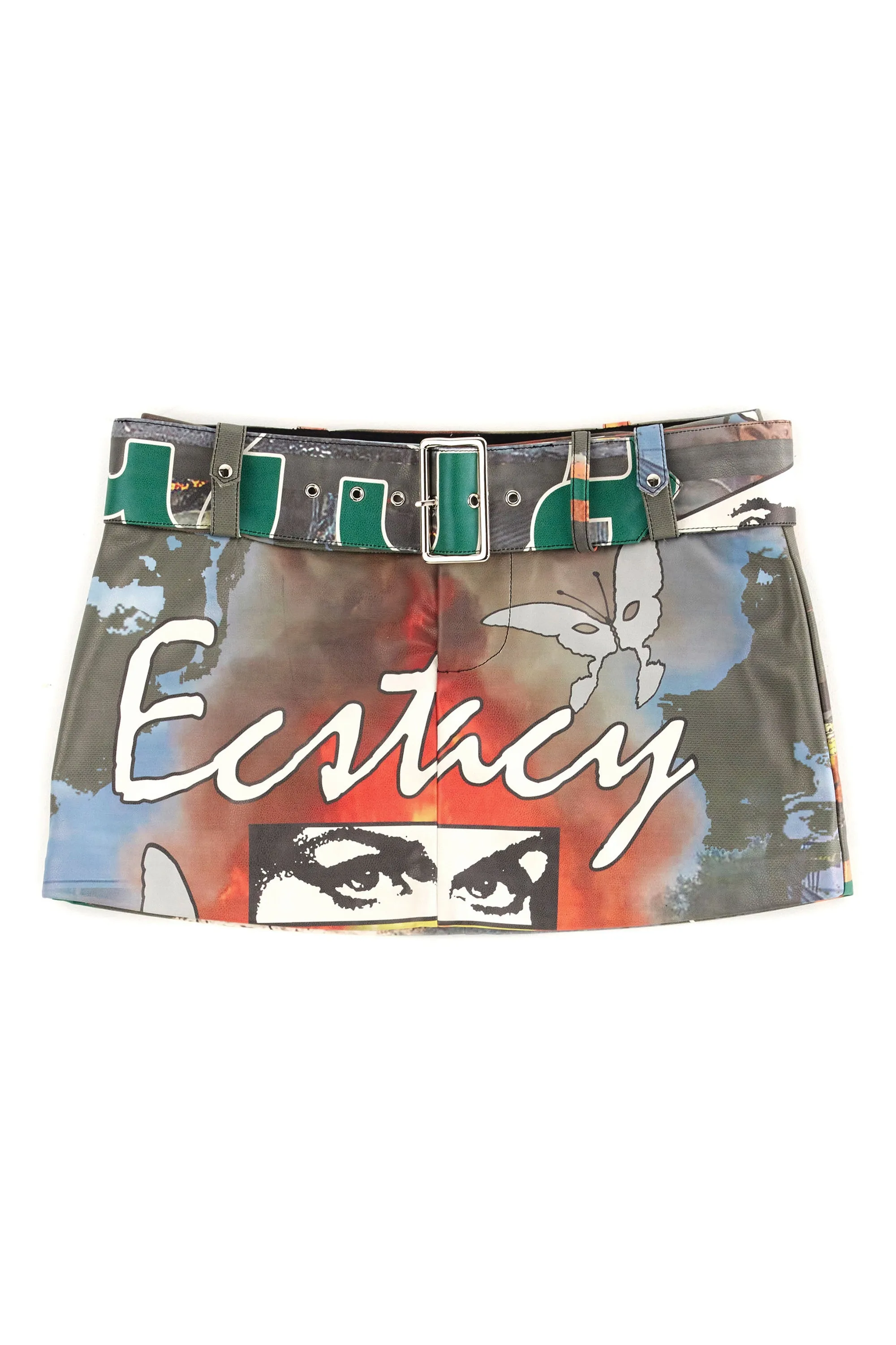 P.A.M. RACING VINYL MINI SKIRT