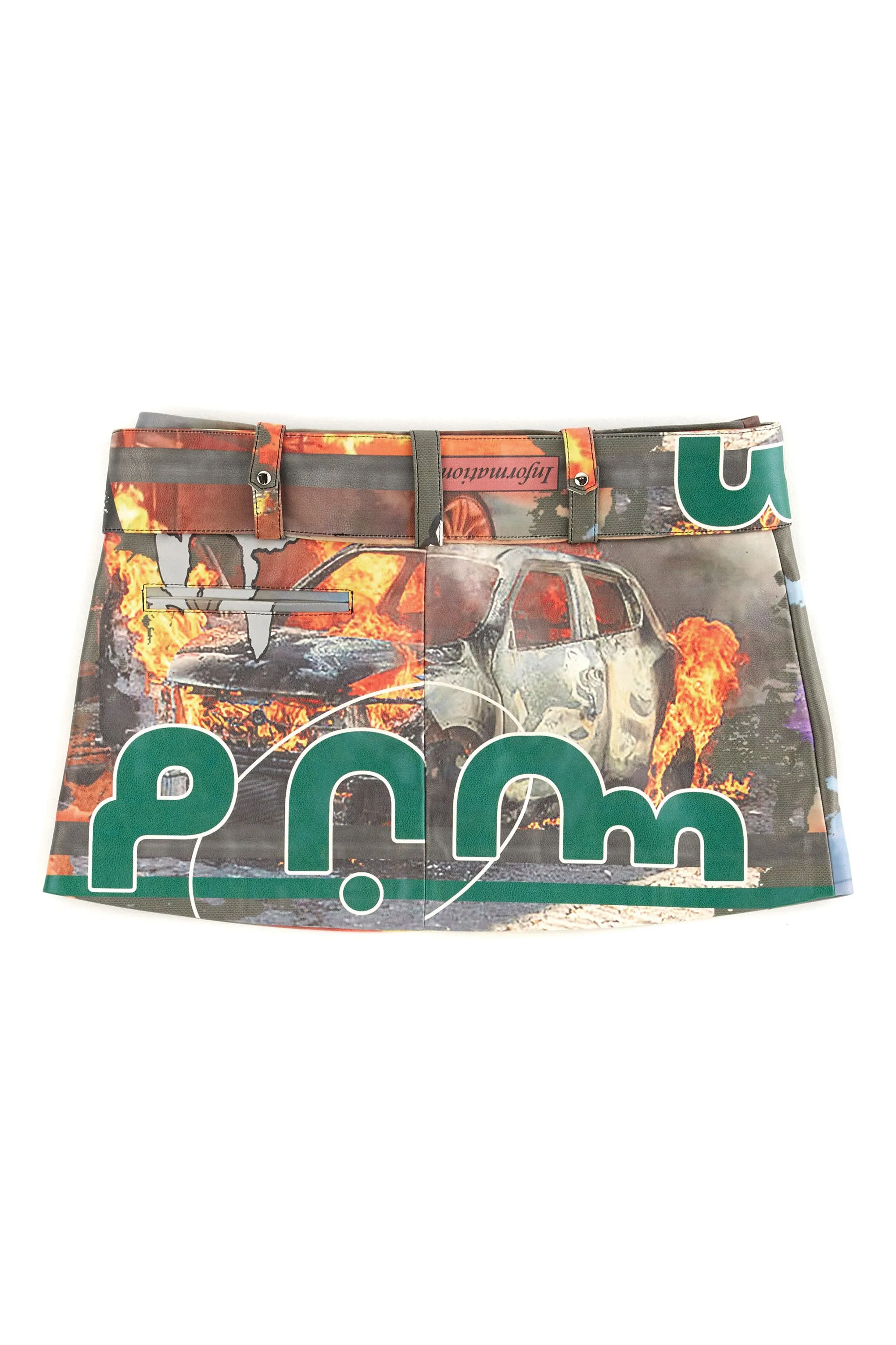 P.A.M. RACING VINYL MINI SKIRT