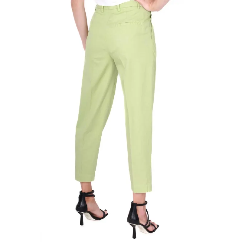 PANTALONE CHINO IN MISTO LINO E COTONE, VERDE