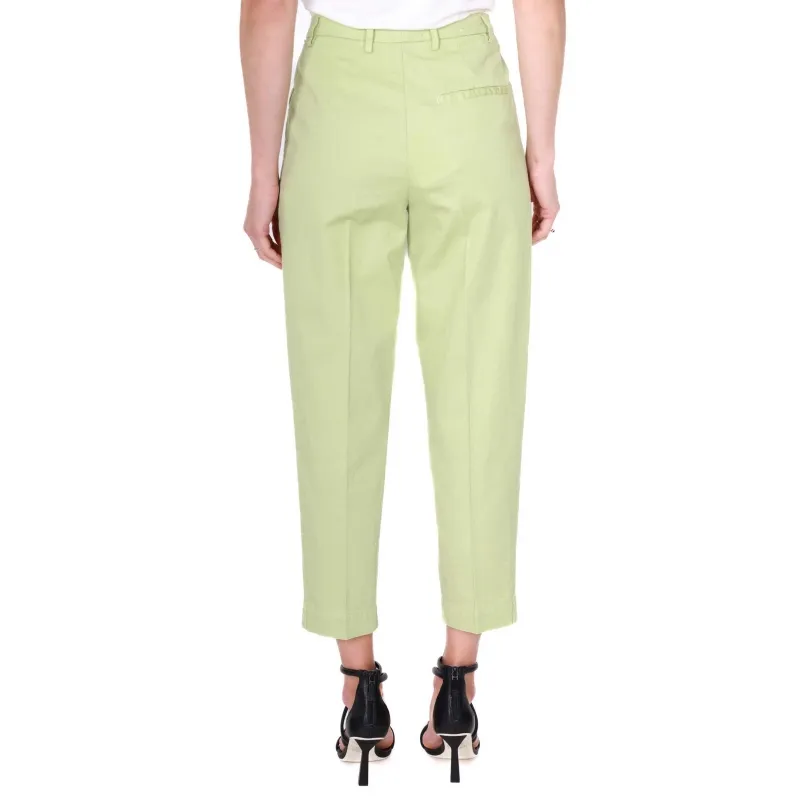 PANTALONE CHINO IN MISTO LINO E COTONE, VERDE