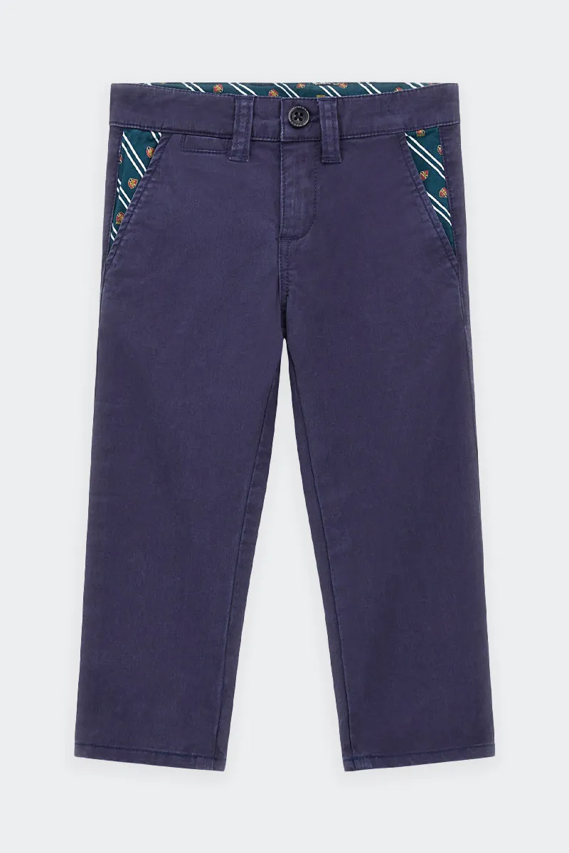 PANTALONI GABARDINE CHINO BLU