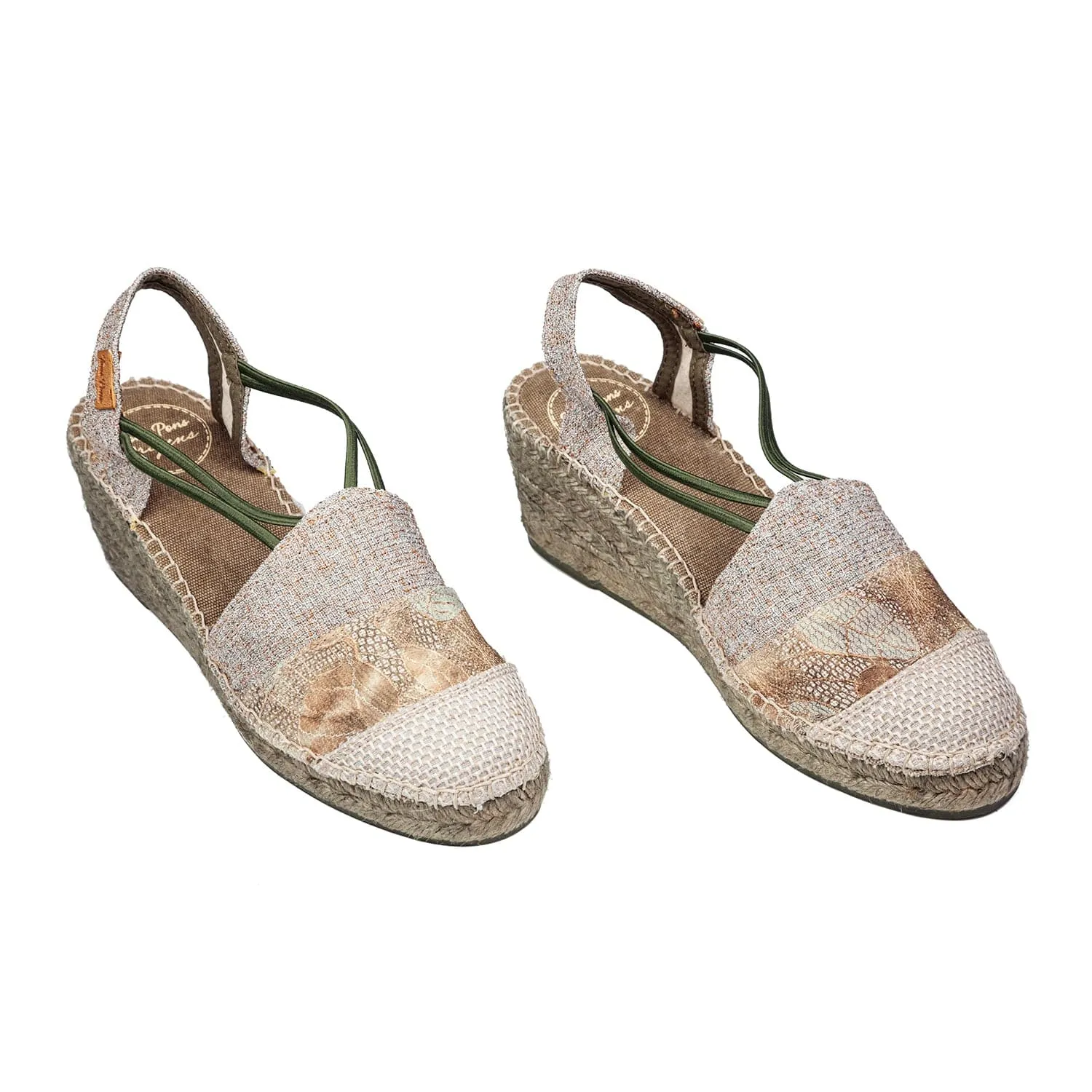 Patchwork Cotton Blend Wedge Espadrille for Women - Tours-PW