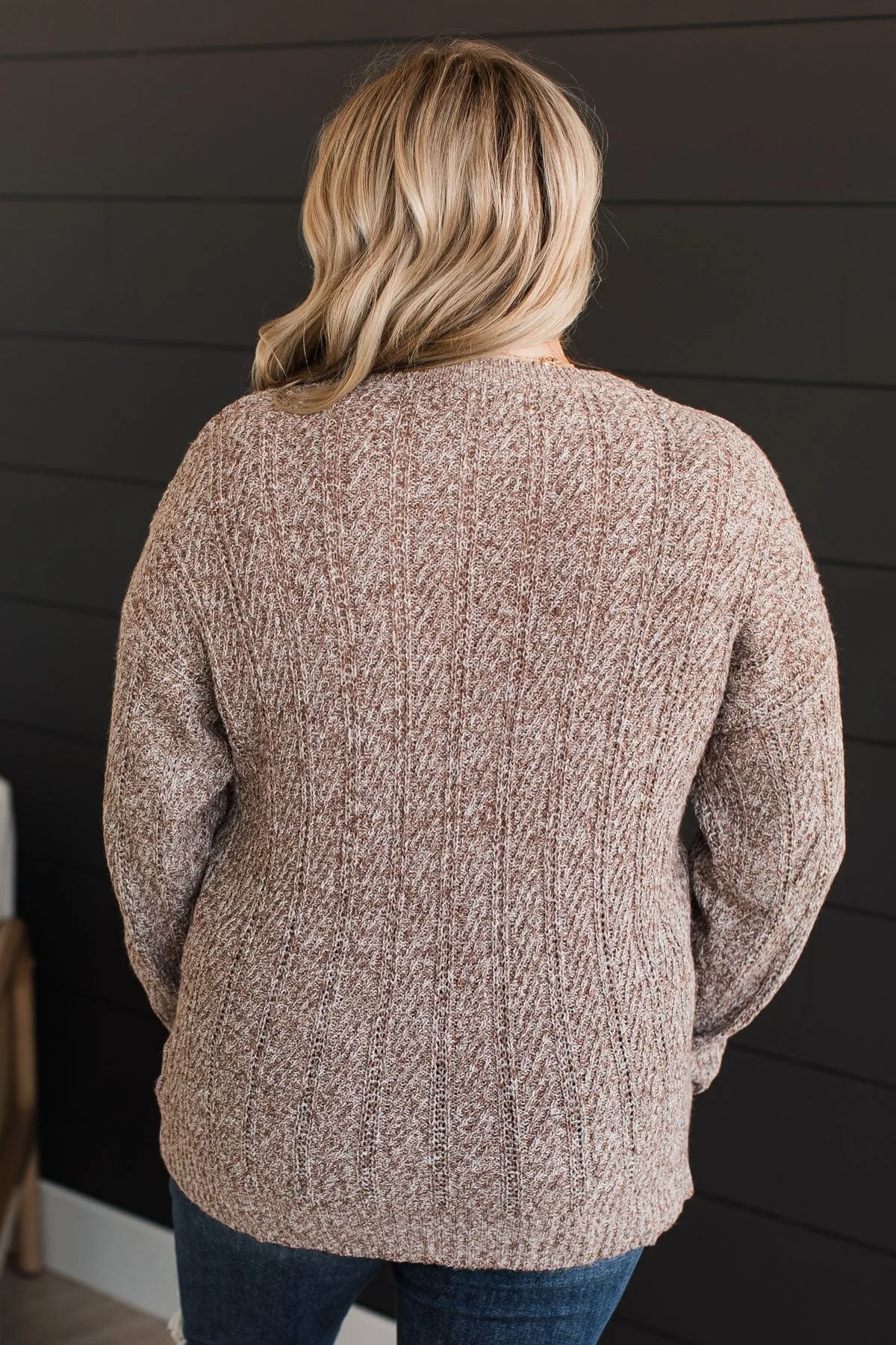 Pique Your Interest Knit Sweater- Brown