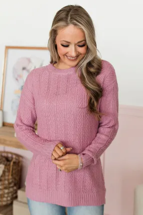 Pique Your Interest Knit Sweater- Pink