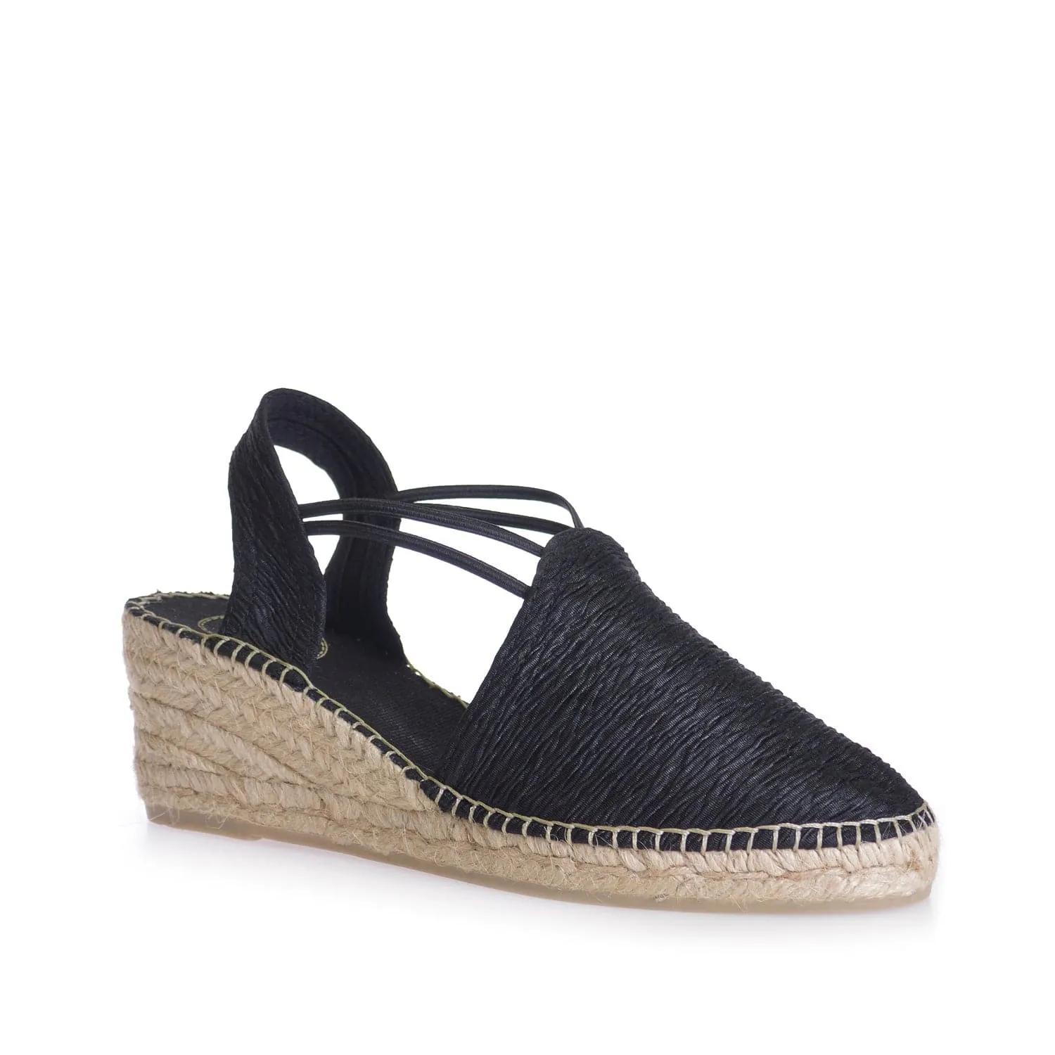 Plain Cotton Blend Wedge Espadrille for Women - Tania-RP