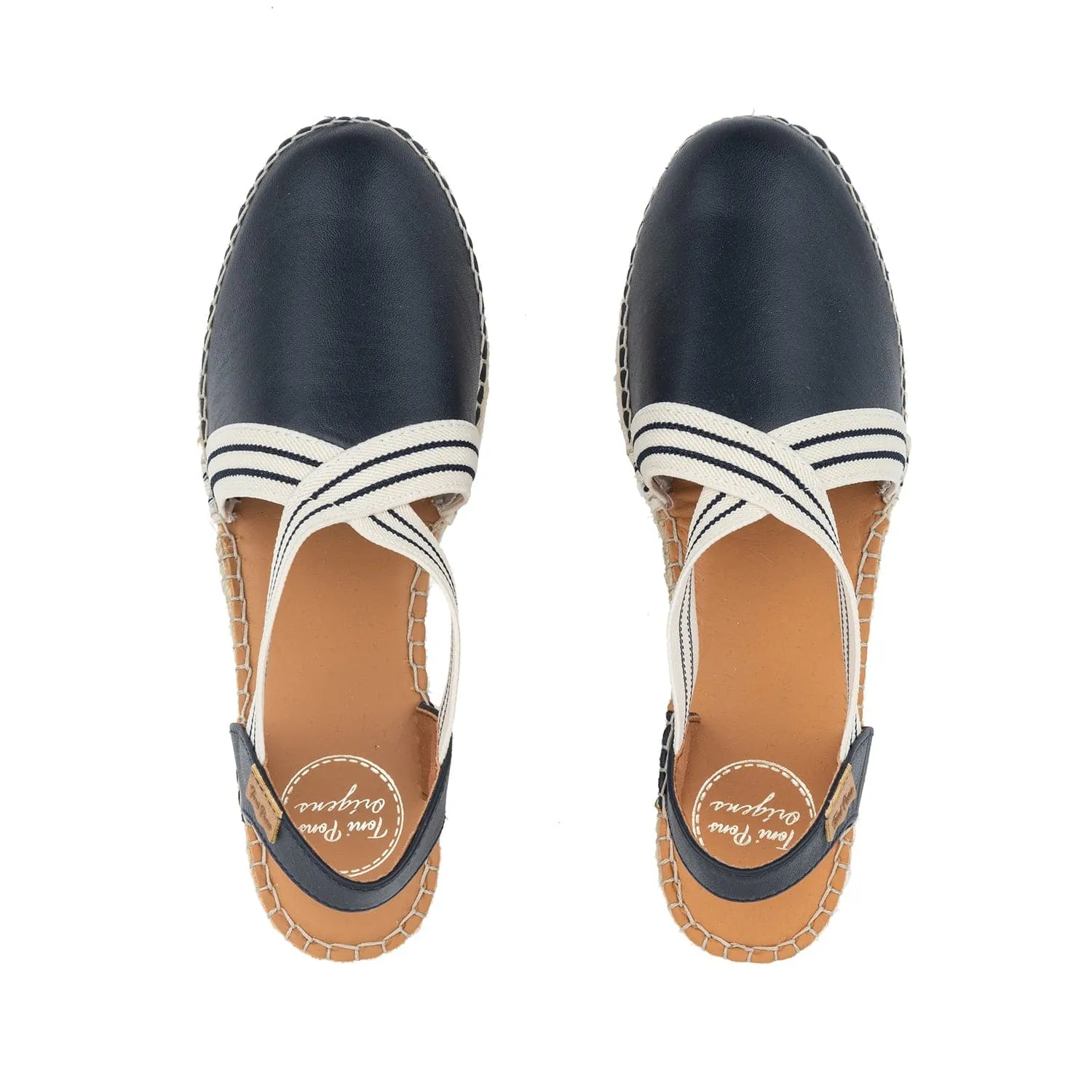 Plain Leather Wedge Espadrille for Women - Vera-SW