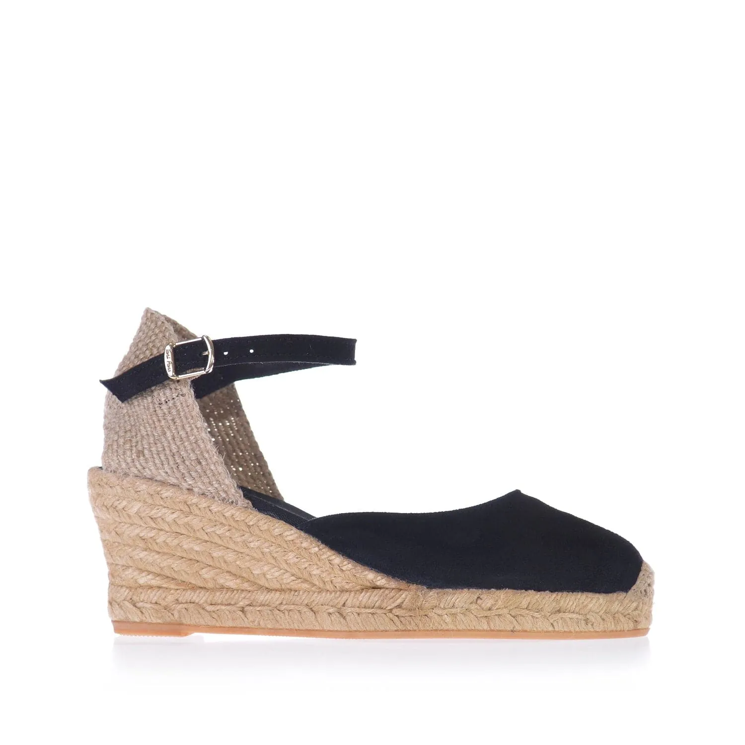 Plain Suede Leather Wedge Espadrille for Women - Lloret-5