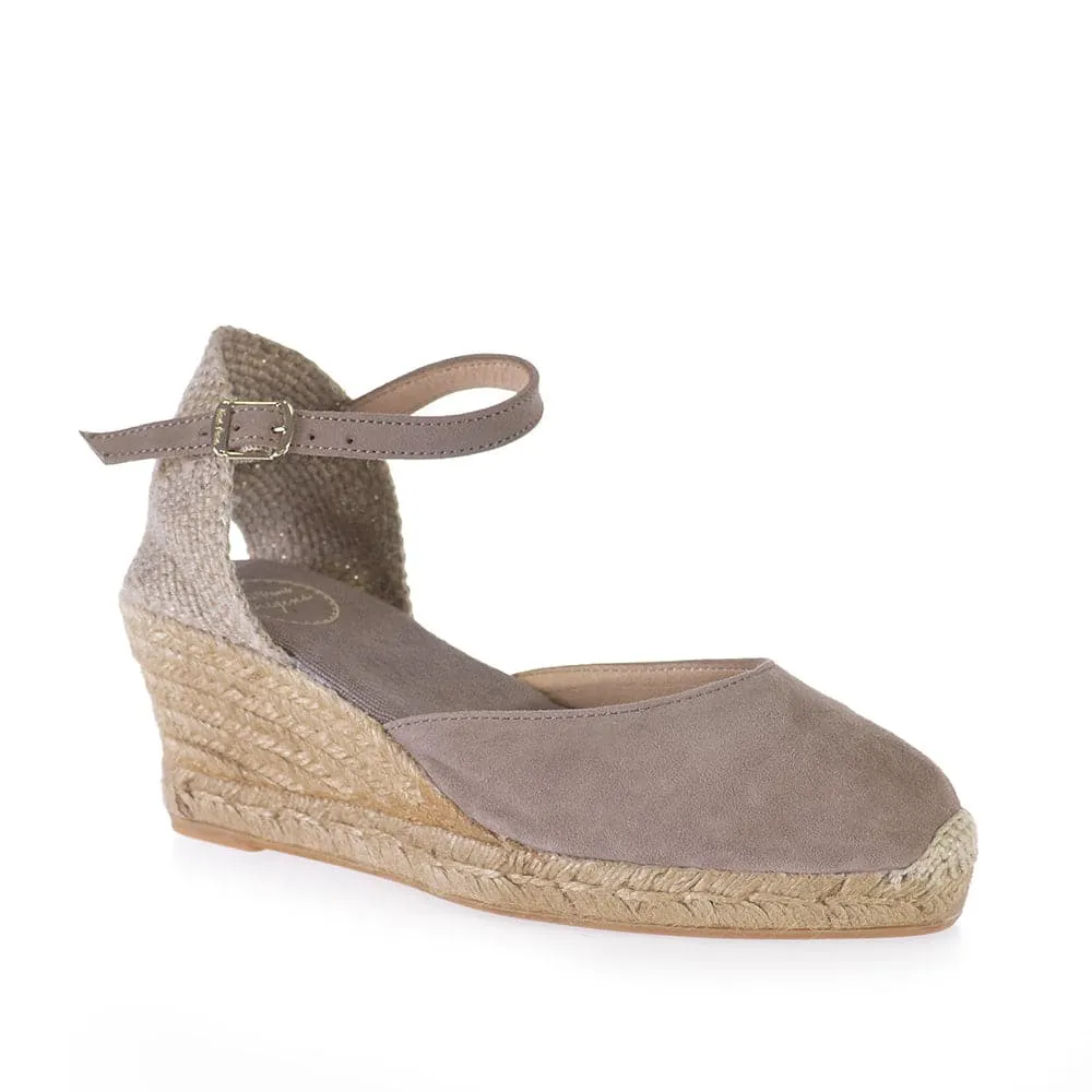 Plain Suede Leather Wedge Espadrille for Women - Lloret-5