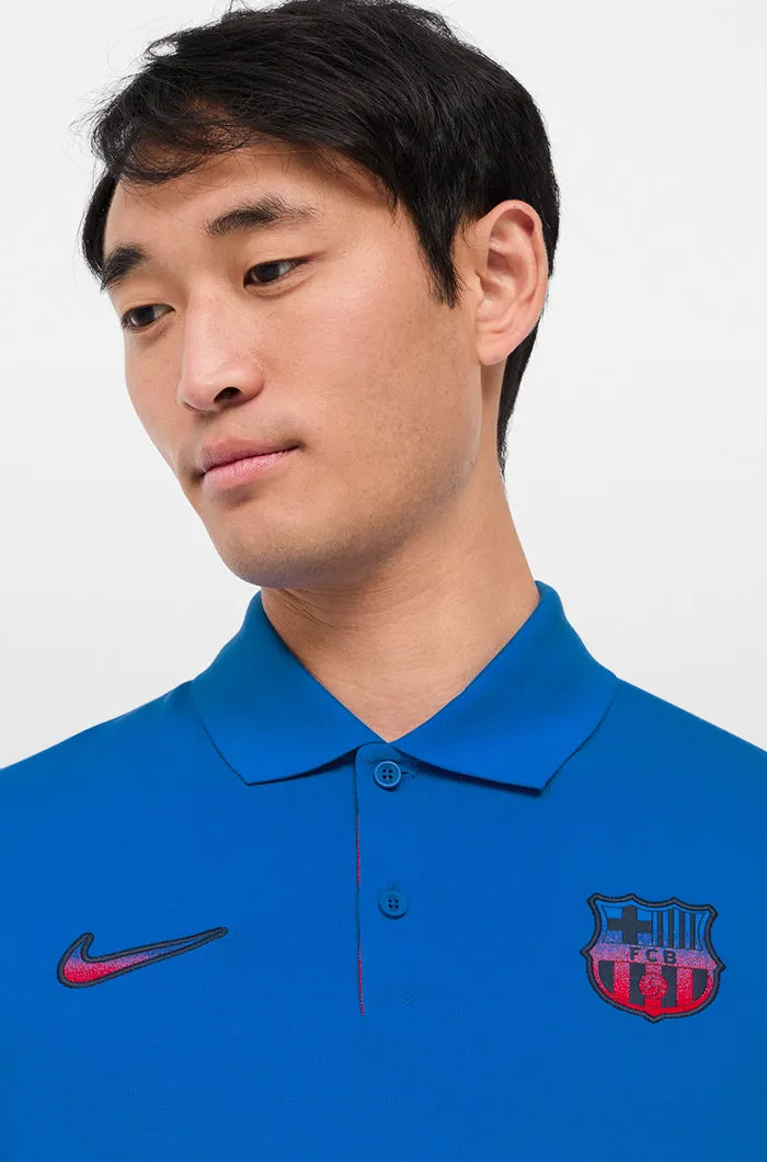 Polo with contrasting Bara Nike crest in blue