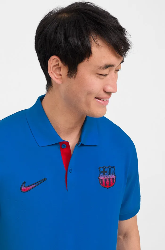 Polo with contrasting Bara Nike crest in blue