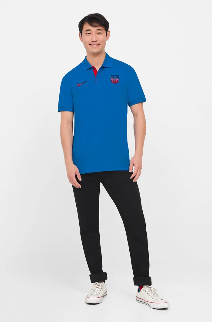 Polo with contrasting Bara Nike crest in blue