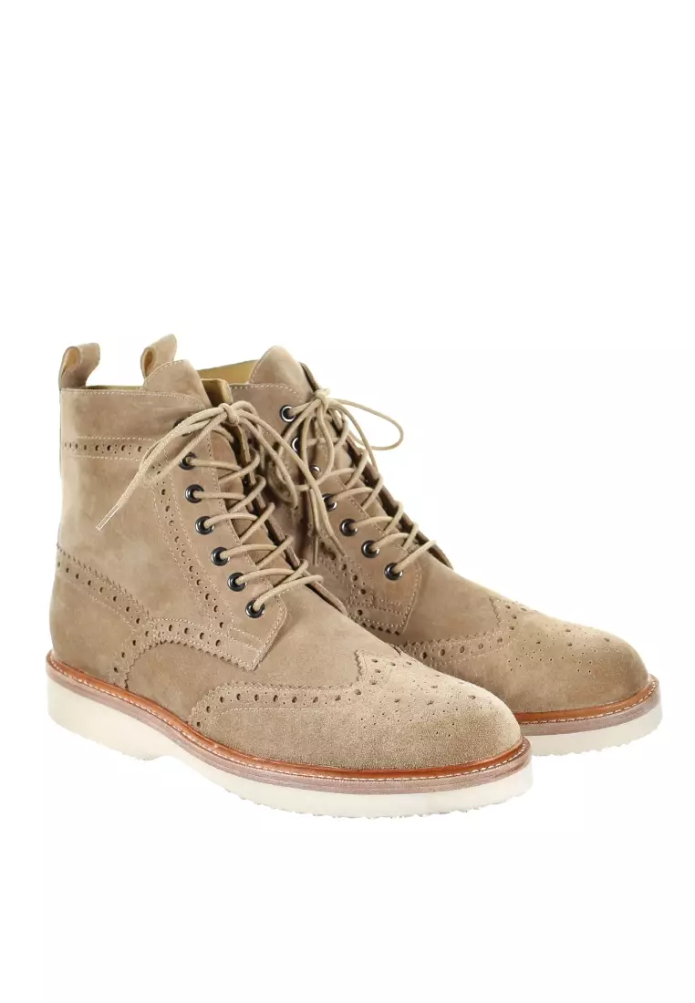 PRODUIT PARFAIT Suede Leather Oxford Boots