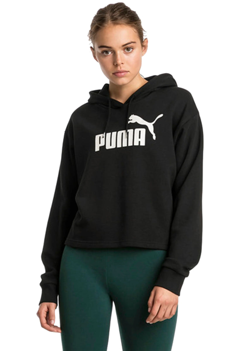 PUMA WOMEN'S ESS CROPPED BLACK HOODIE