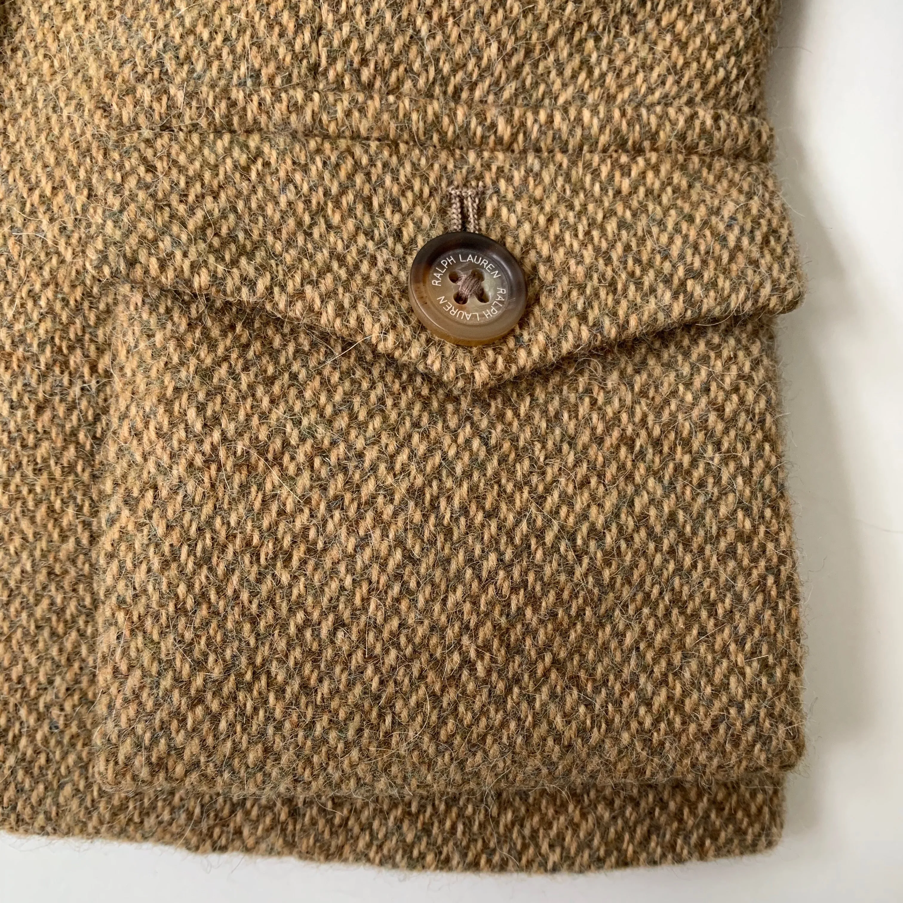 Ralph Lauren Tan Tweed Riding Style Jacket