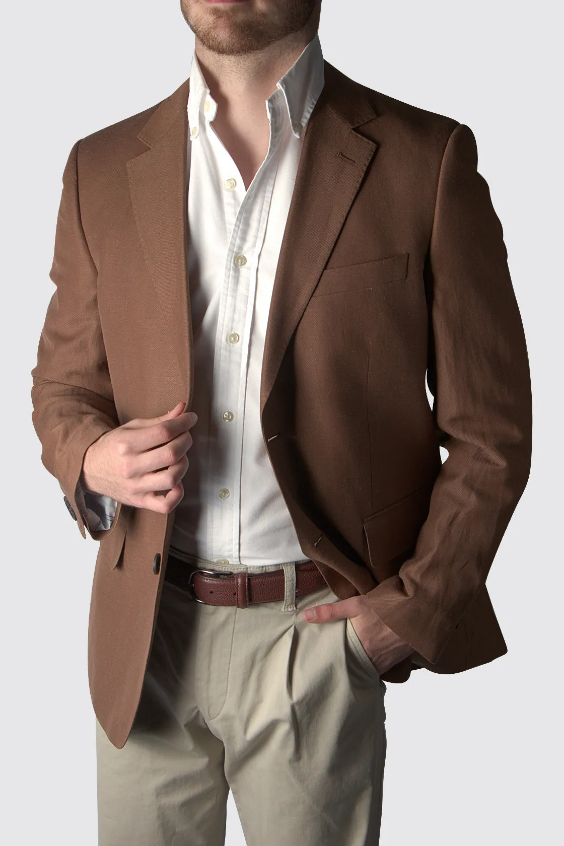 Rembrandt Hawker Linen Blend Blazer Brown