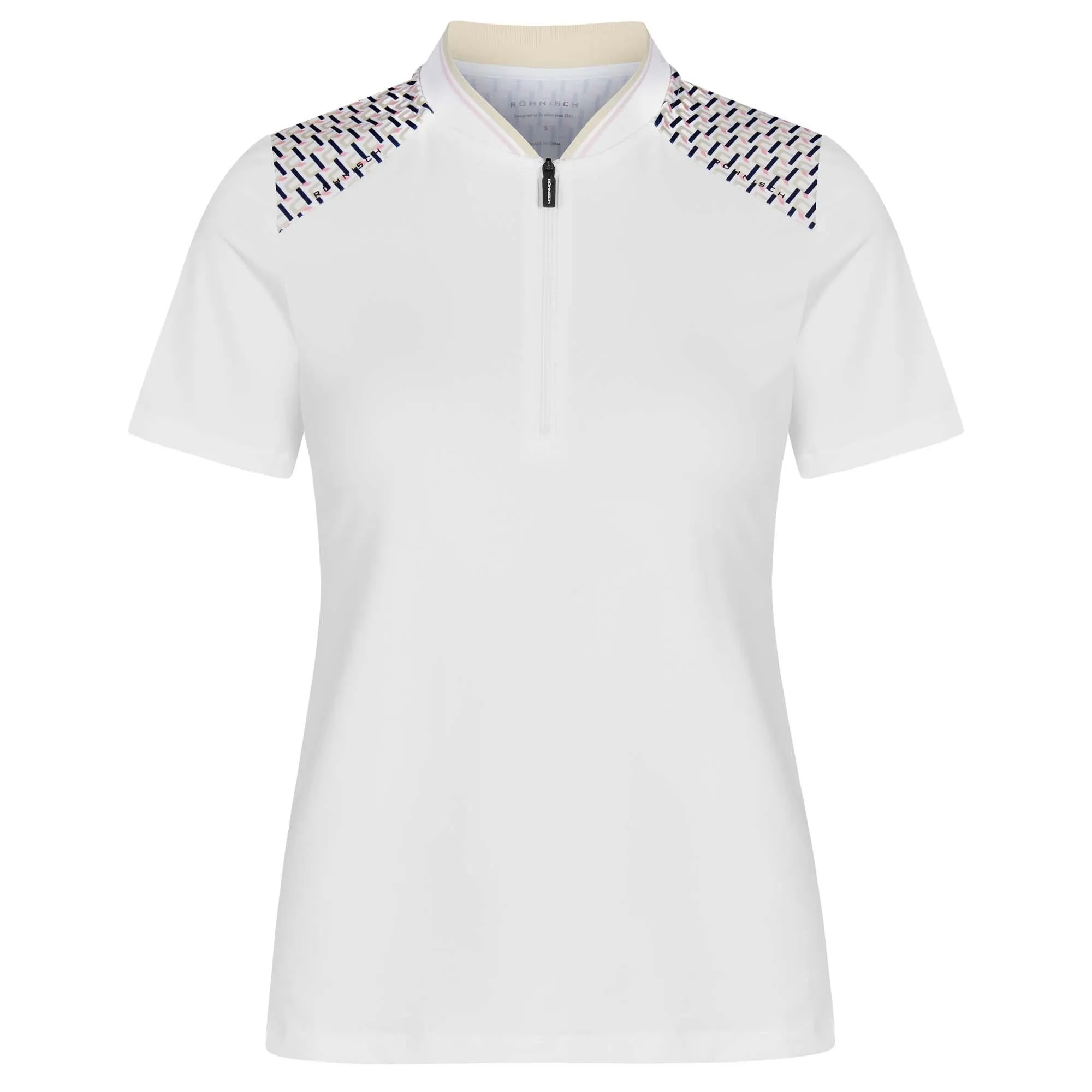 Rohnisch Arya Ladies Golf Polo Shirt Logo Beige