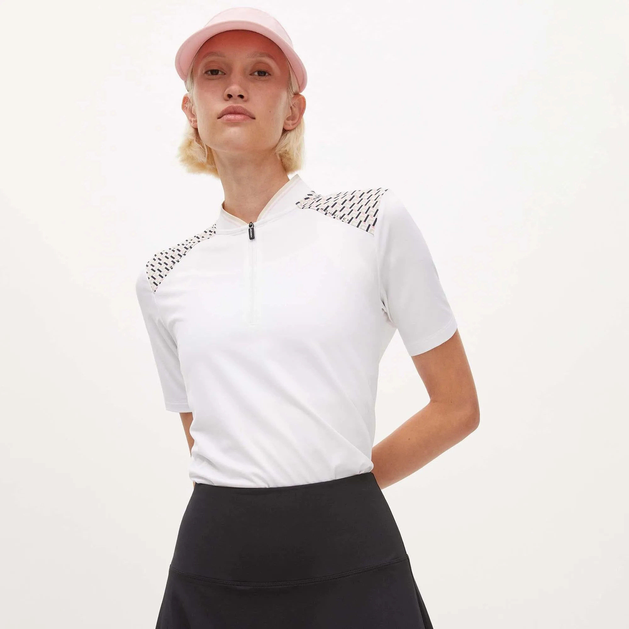 Rohnisch Arya Ladies Golf Polo Shirt Logo Beige