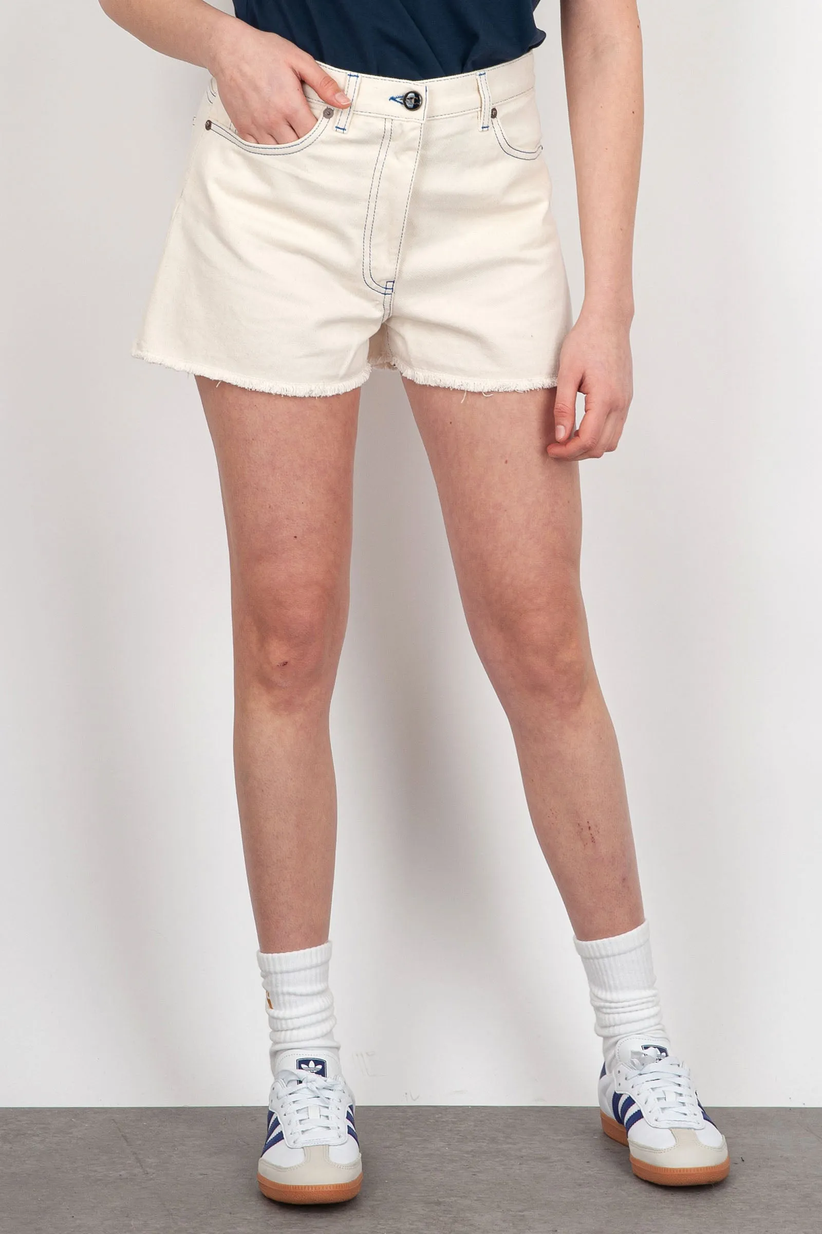 Semicouture Shorts Lorenza Denim Avorio