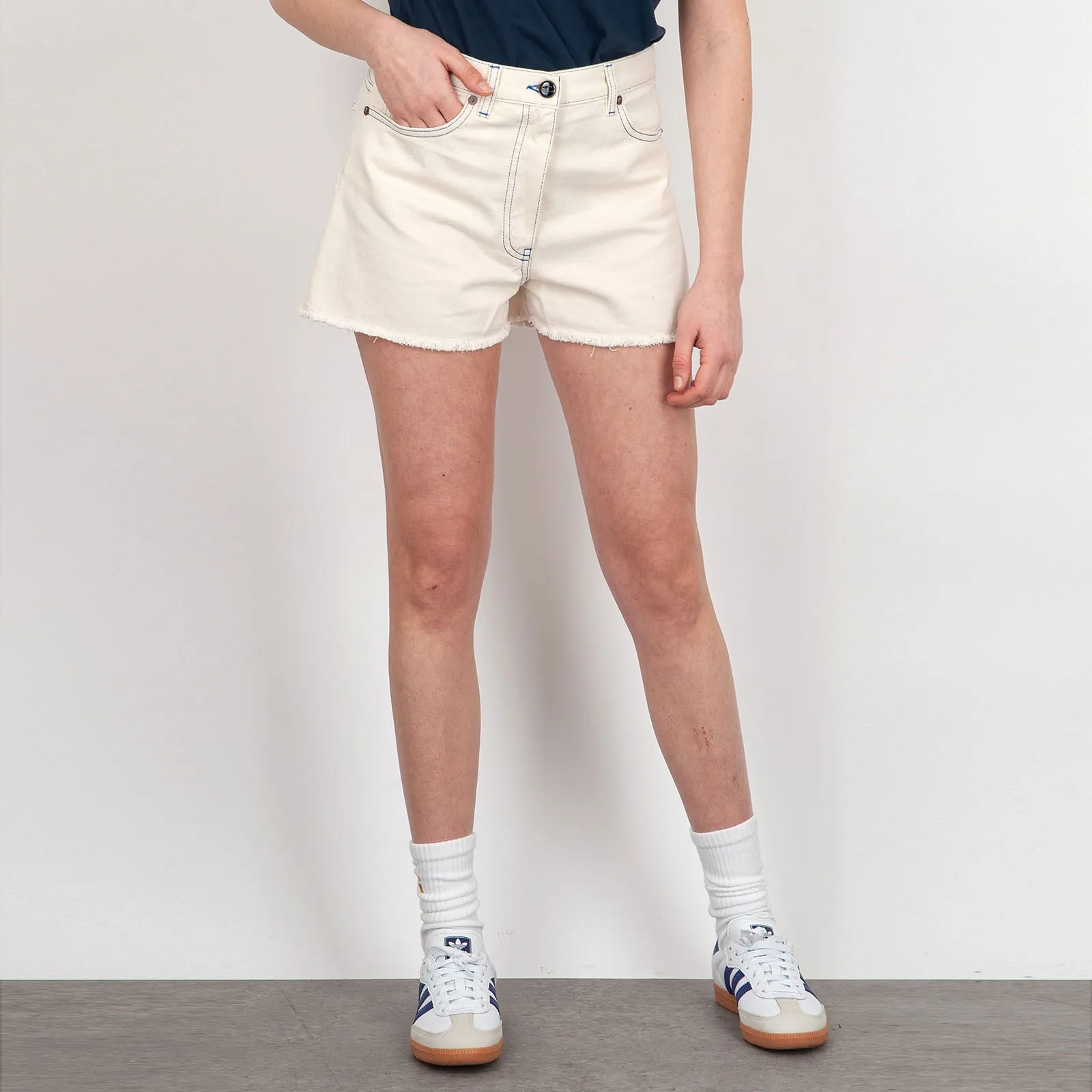 Semicouture Shorts Lorenza Denim Avorio