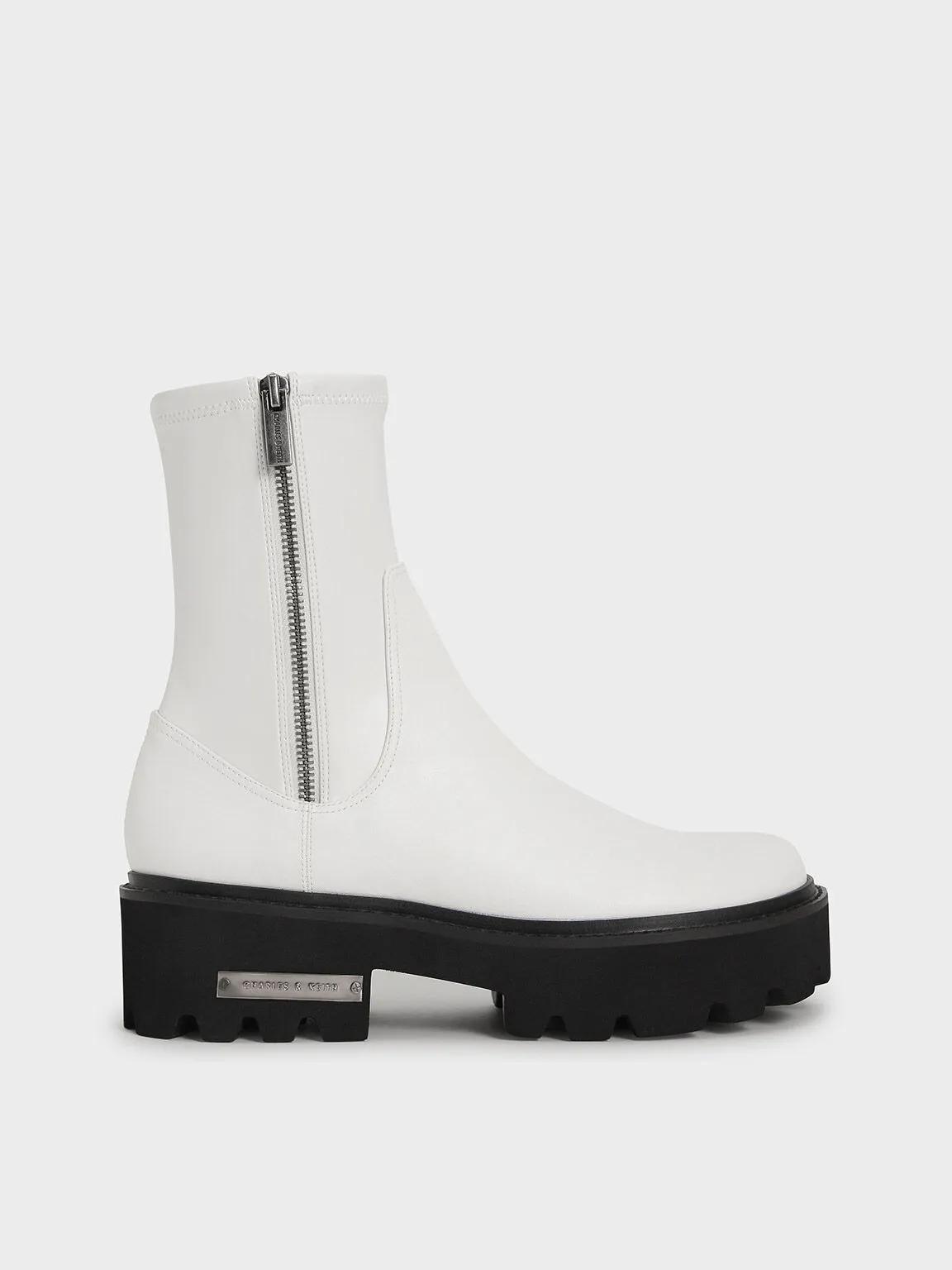 Side-Zip Ankle Boots - White