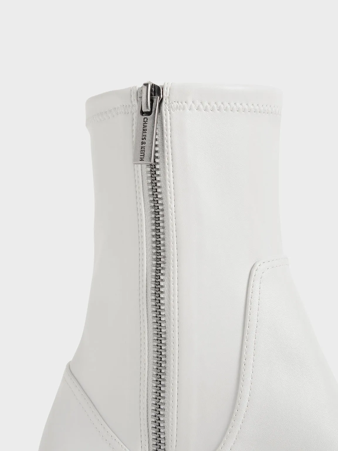 Side-Zip Ankle Boots - White