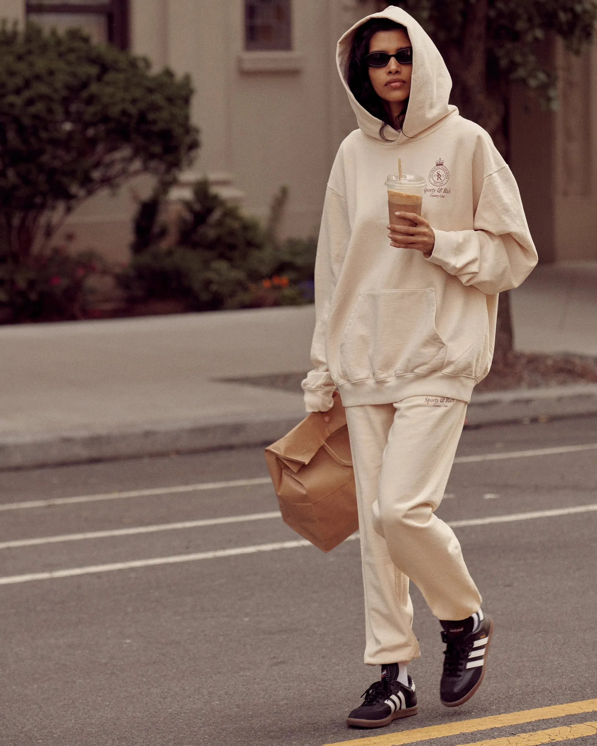 Sporty & Rich Crown Sweatpants in Cream